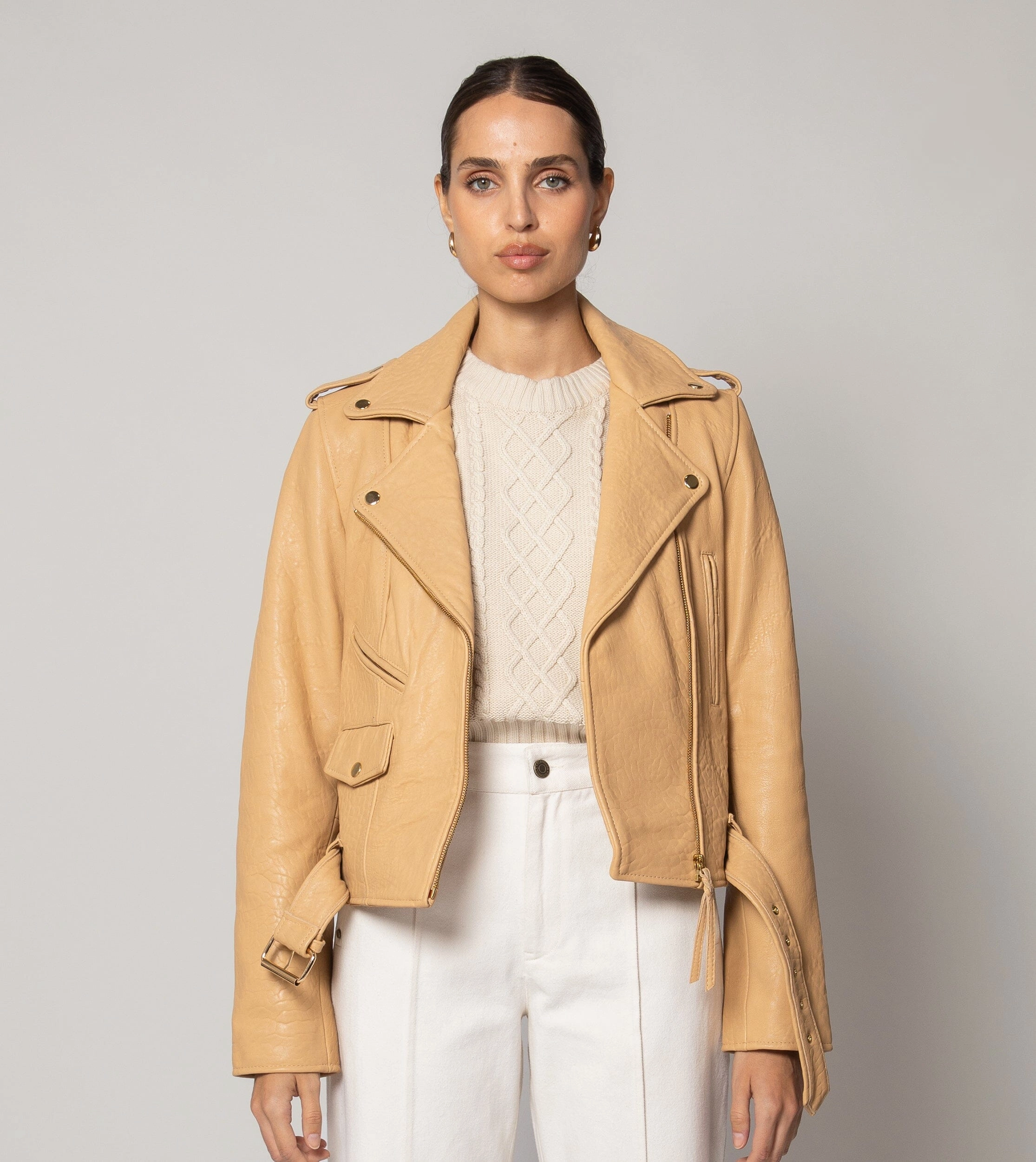 Formal Style Comfy Wardrobe Asher Leather Jacket | Tan
