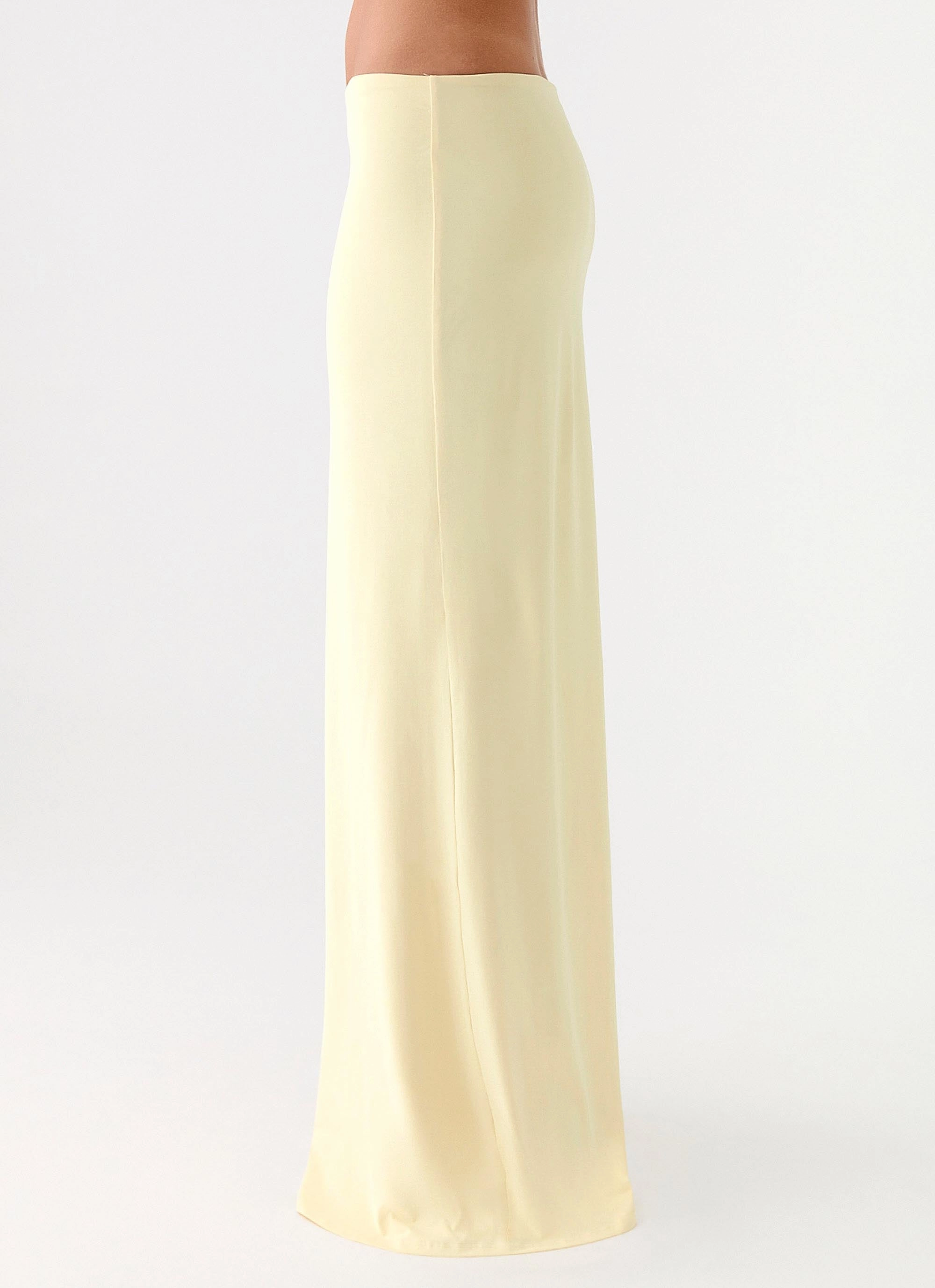 Ashi Maxi Skirt - Yellow Back Slit Fresh Look