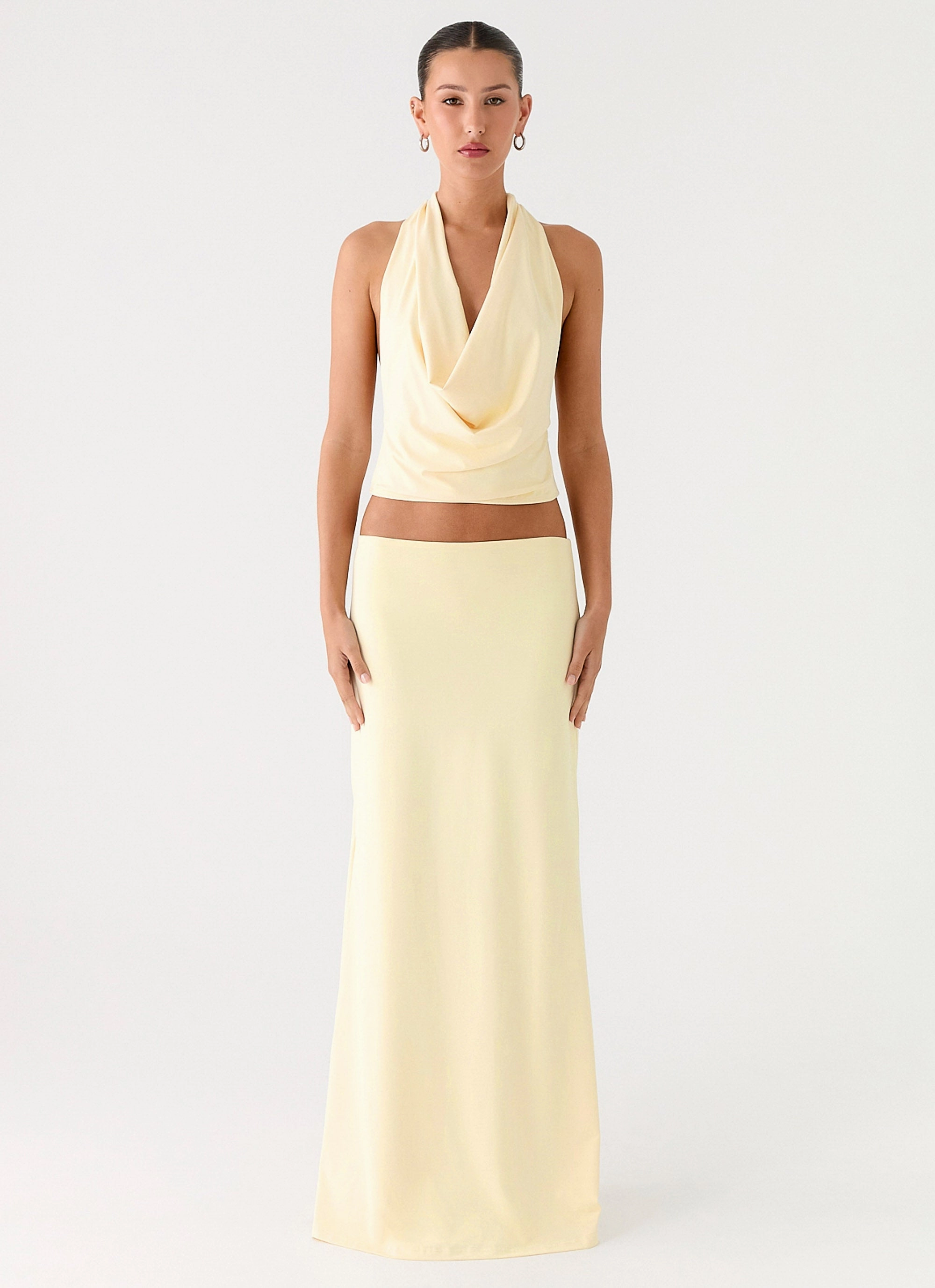 Built In Shorts Subtle Detail Ashi Maxi Skirt - Yellow