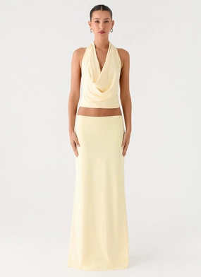 Built In Shorts Subtle Detail Ashi Maxi Skirt - Yellow