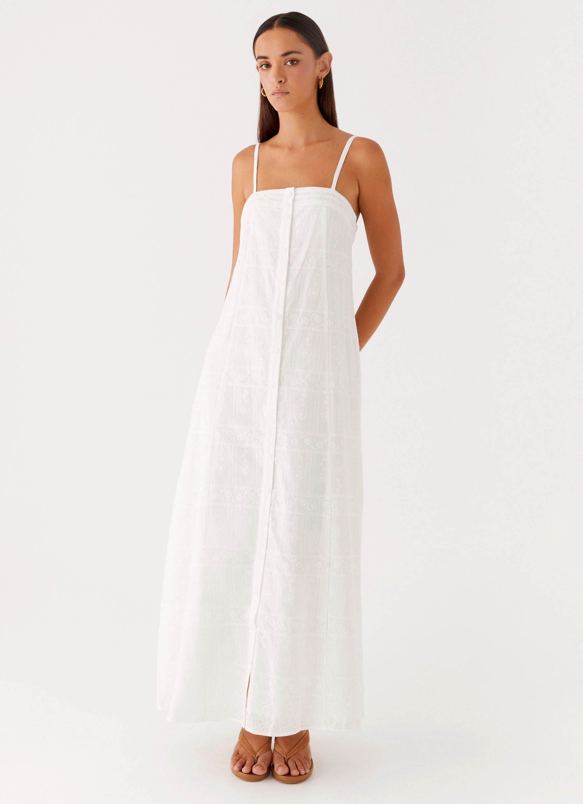 Comfortable travel dress Cole Maxi Dress - White