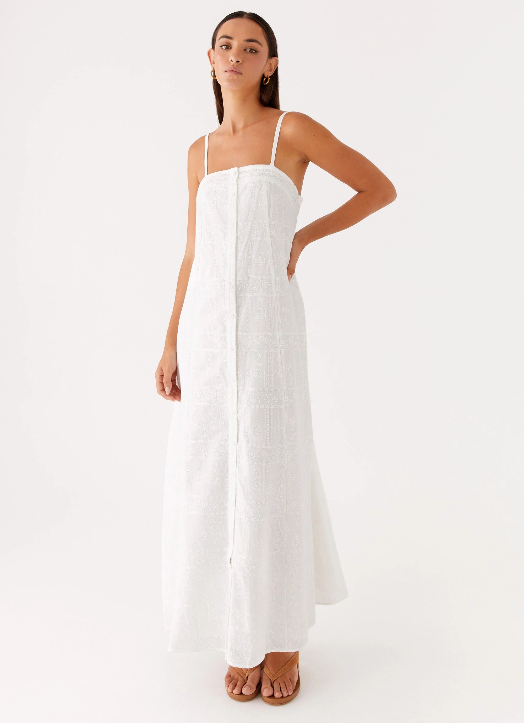 Luxury-Fabric Slimming Shape Cole Maxi Dress - White