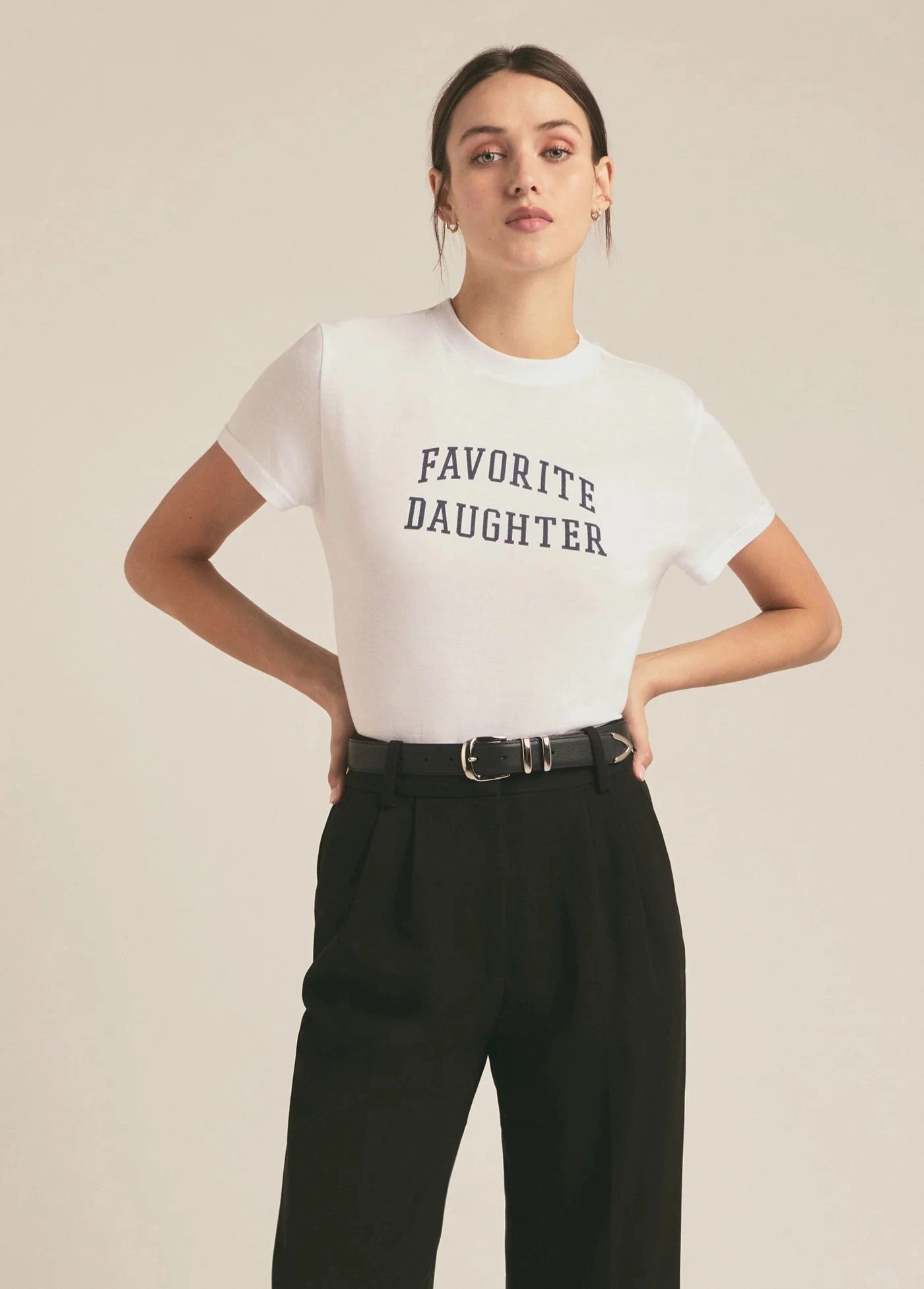 Compact Stitching Favorite Daughter Collegiate Tee