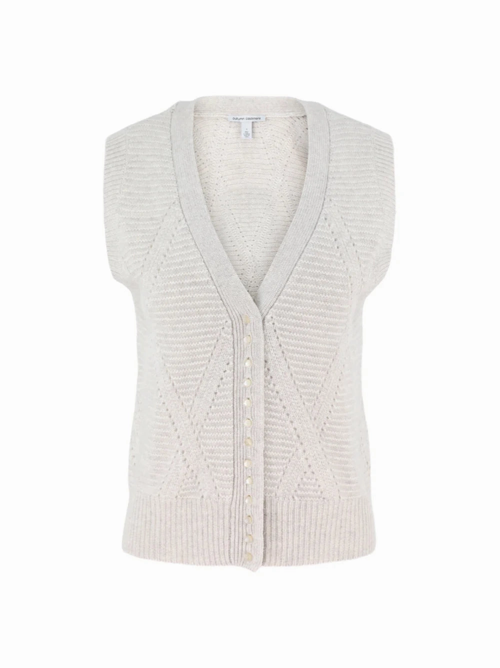 Wrinkle Free Weave Tagless Design Autumn Cashmere Diamond Stitch Vest