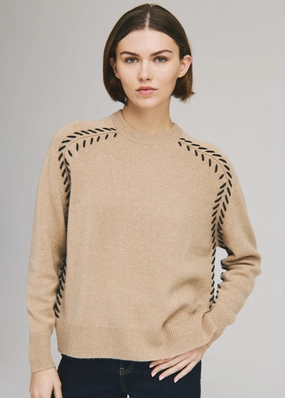 Autumn Cashmere Saddle Shoulder Whipstitch Sweater Shrink Resistant Treatment HandLinked Seams