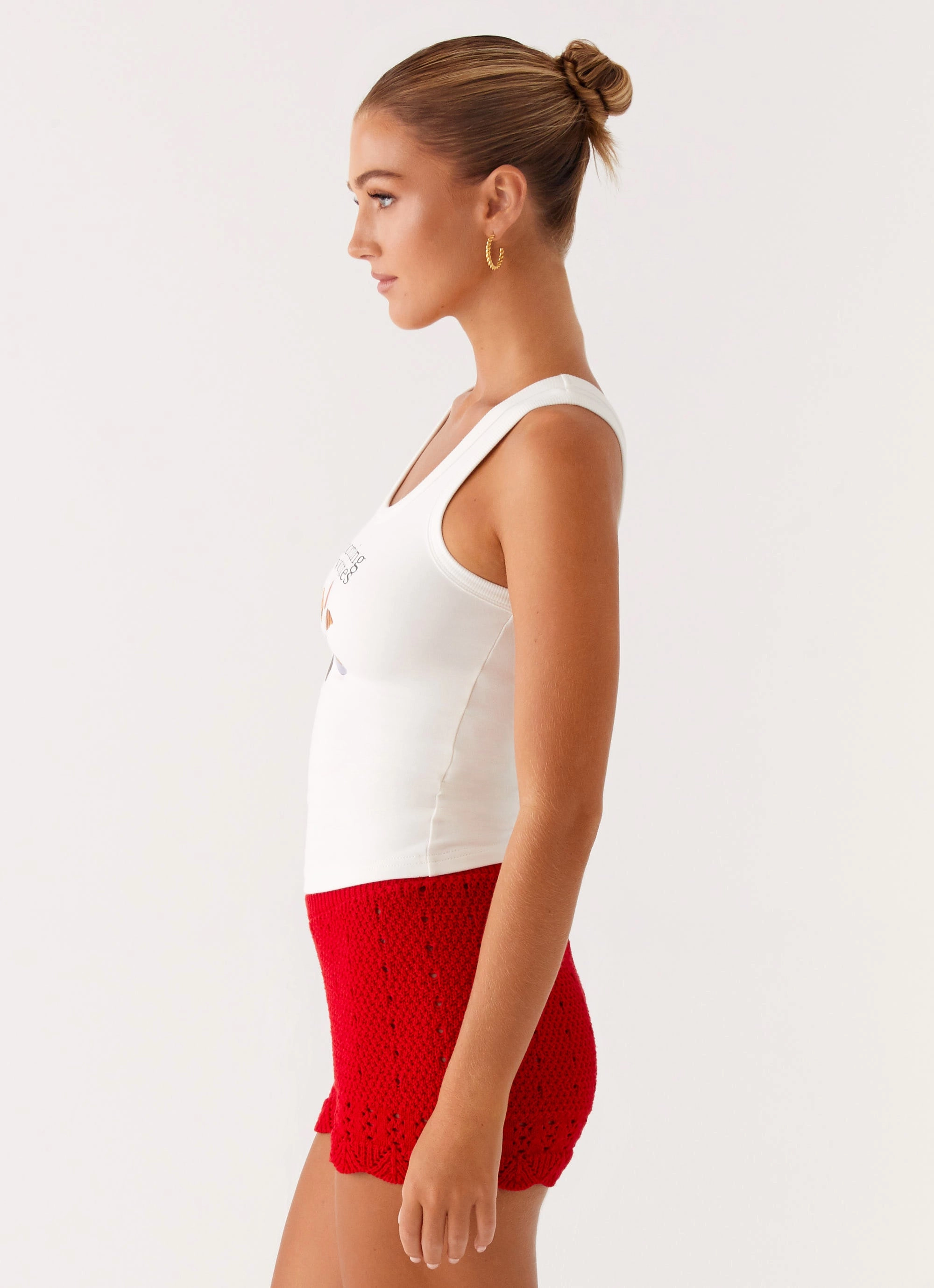 Avalita Tank Top - Ivory Anti Pill Surface Reinforced Seam Technique