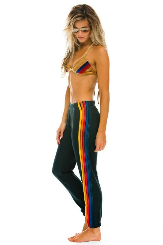 Aviator Nation 5 Stripe Sweatpants in Charcoal RuggedDurability