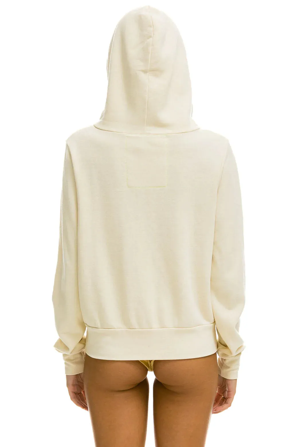 Aviator Nation 5 Stripe Zip Hoodie - Vintage White / Blue OdorResistantTechnology