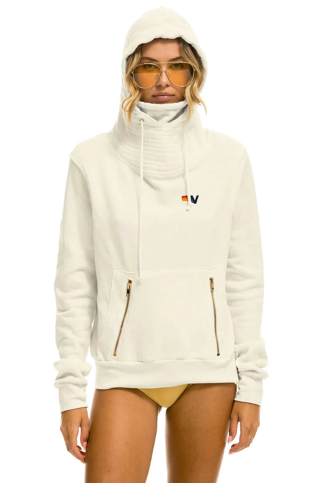 Aviator Nation Ninja Hoodie-Vintage White Ultra Fine Gauge Biodegradable Fiber Construction