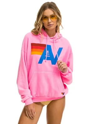 Aviator Nation Relaxed Logo Pullover Hoodie Neon Pink Earthy Tone Colorways Ultraviolet Protection Finish