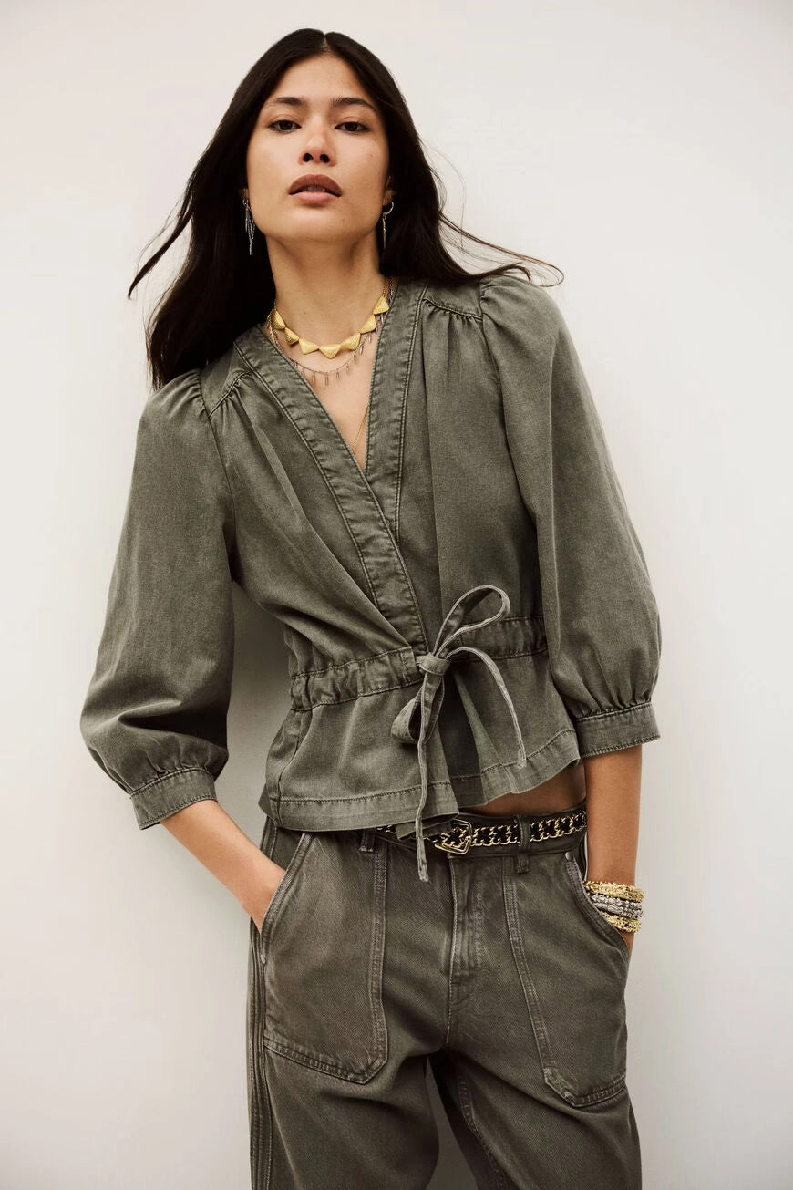 ReinforcedEdges Wrinkle Resistant Treatment ba&sh Olavina Top