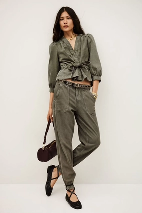 Antibacterial Double Needle Hemming ba&sh Olavina Top