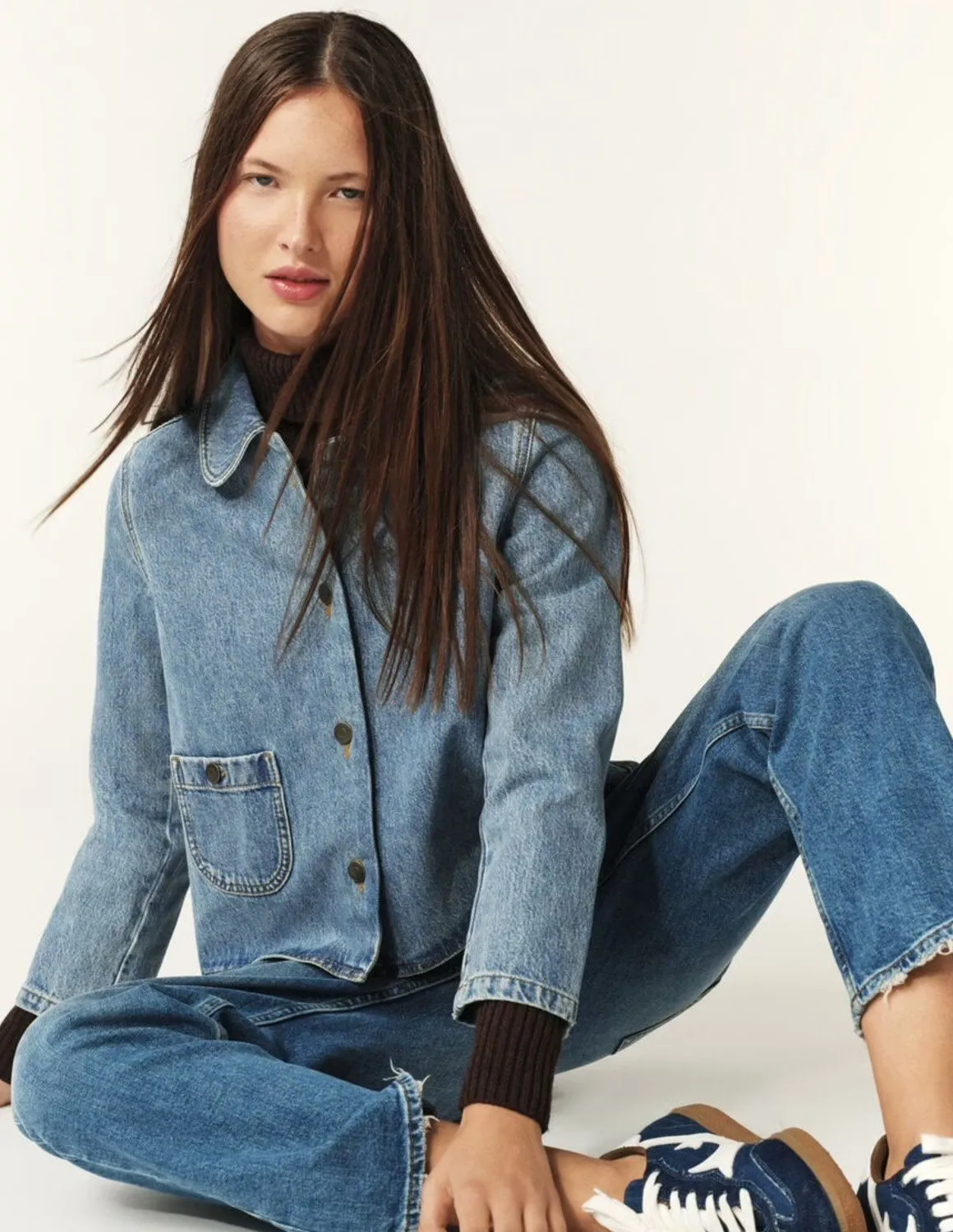 ba&sh Tiny Denim Jacket Pocket Details