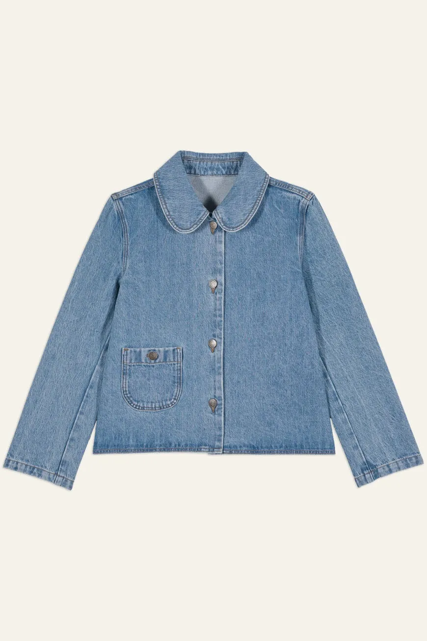 ba&sh Tiny Denim Jacket Functional Pocket