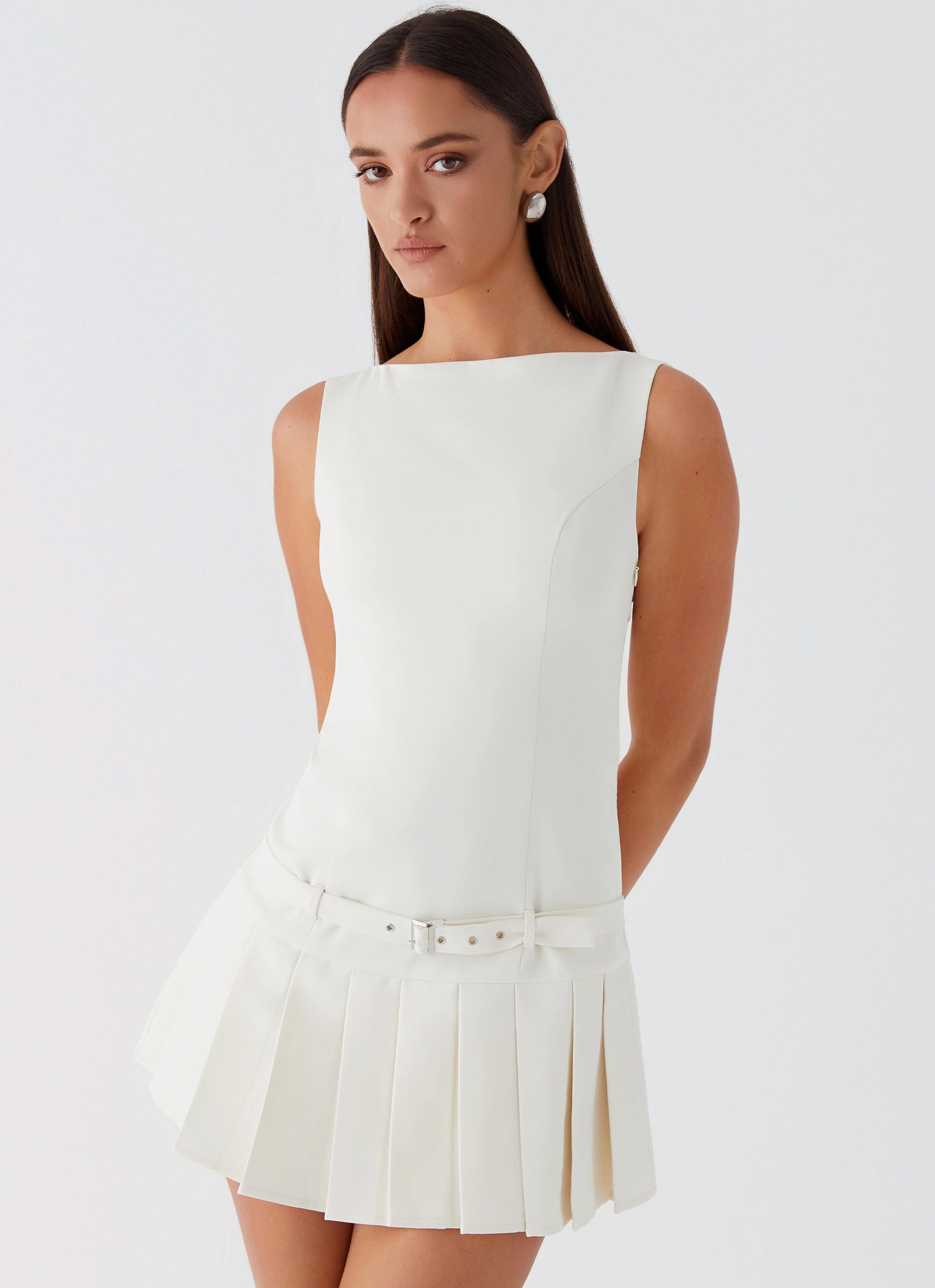 Workwear Comfort No More Excuses Belt Mini Dress - Ivory