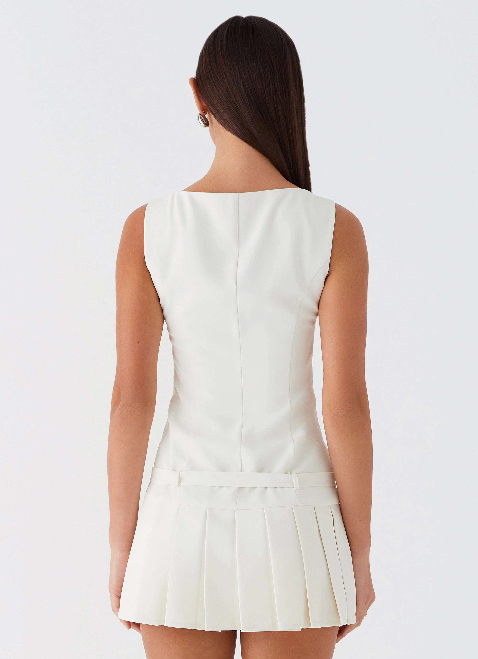 No More Excuses Belt Mini Dress - Ivory Trendy Cut Work Fit