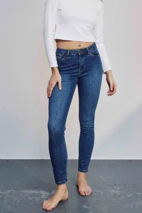 NUSIDNEY BLUE  - Medium Blue Denim No Gap Waist Engineering