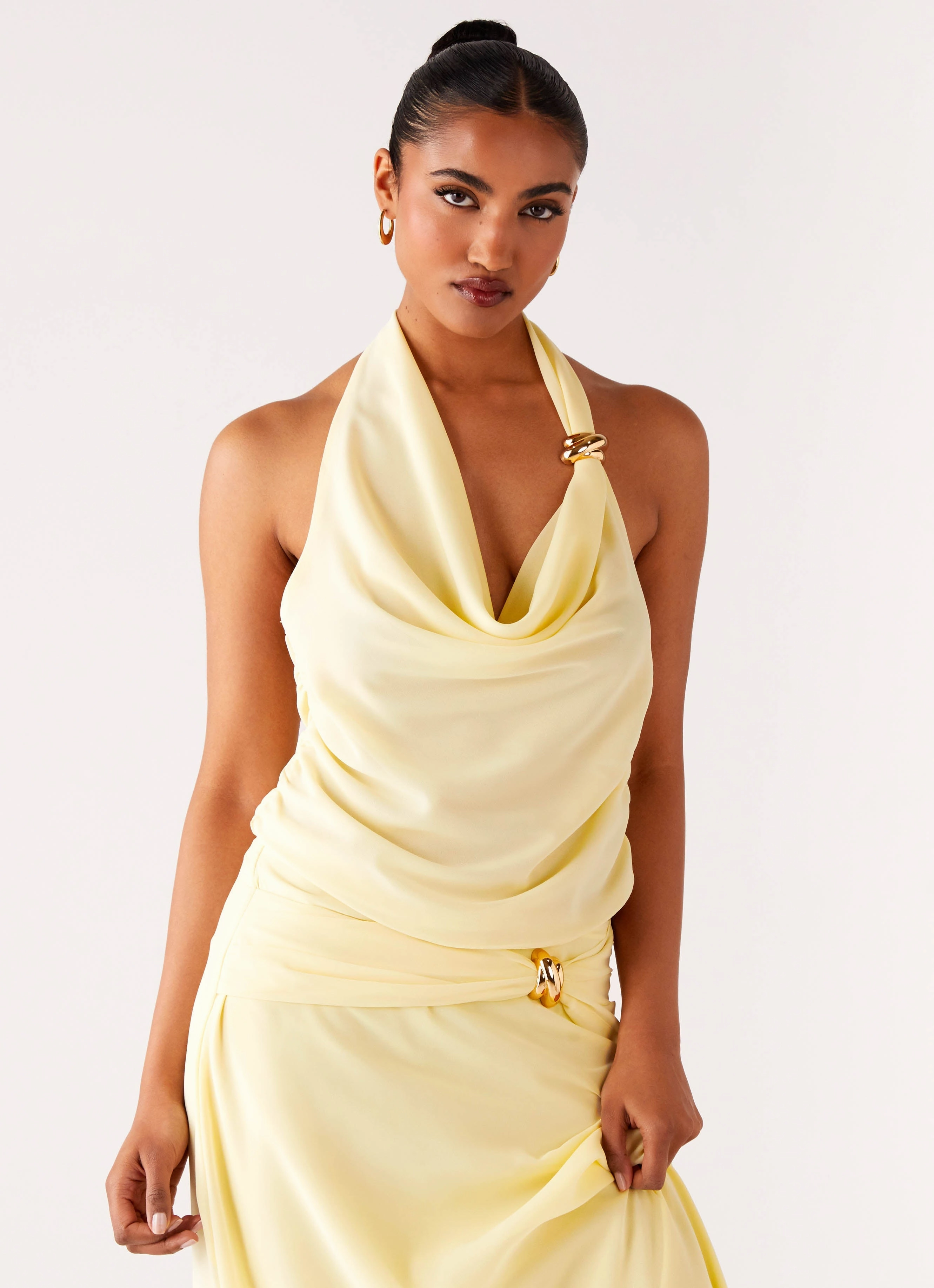 Anuhea Cowl Top - Yellow Reimagined Classic Vibrant color