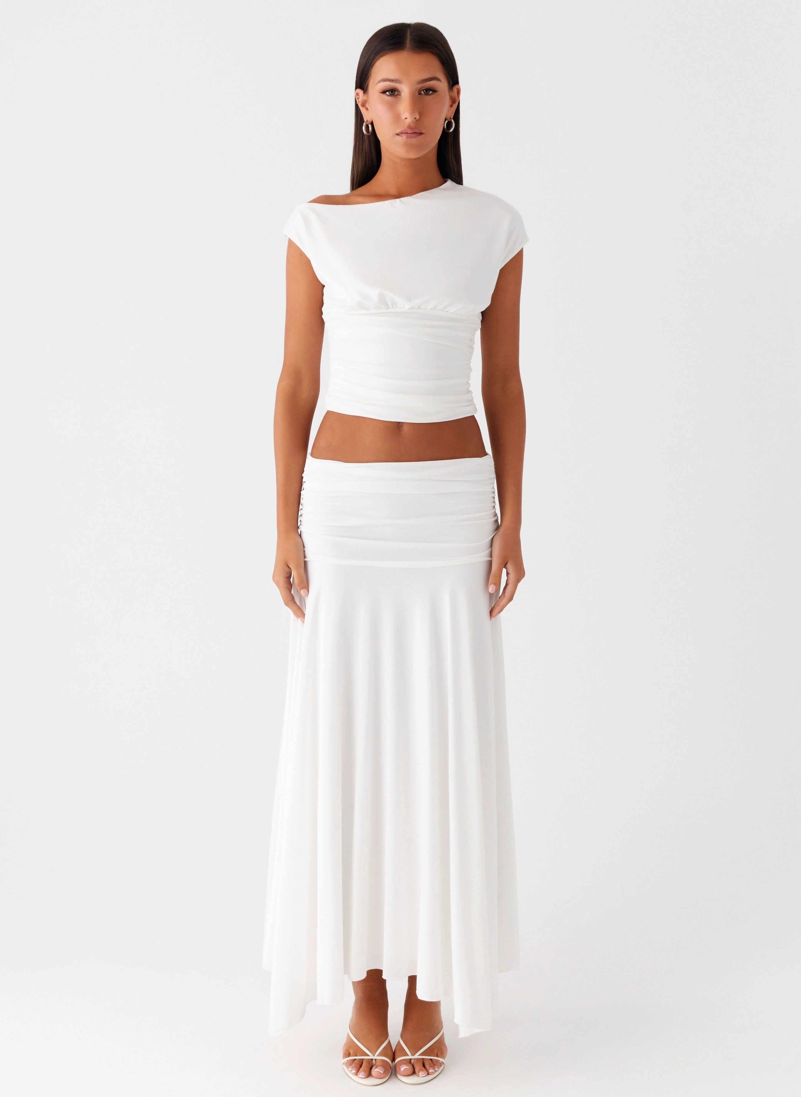 Liana Asymmetrical Top - White Durable Hem