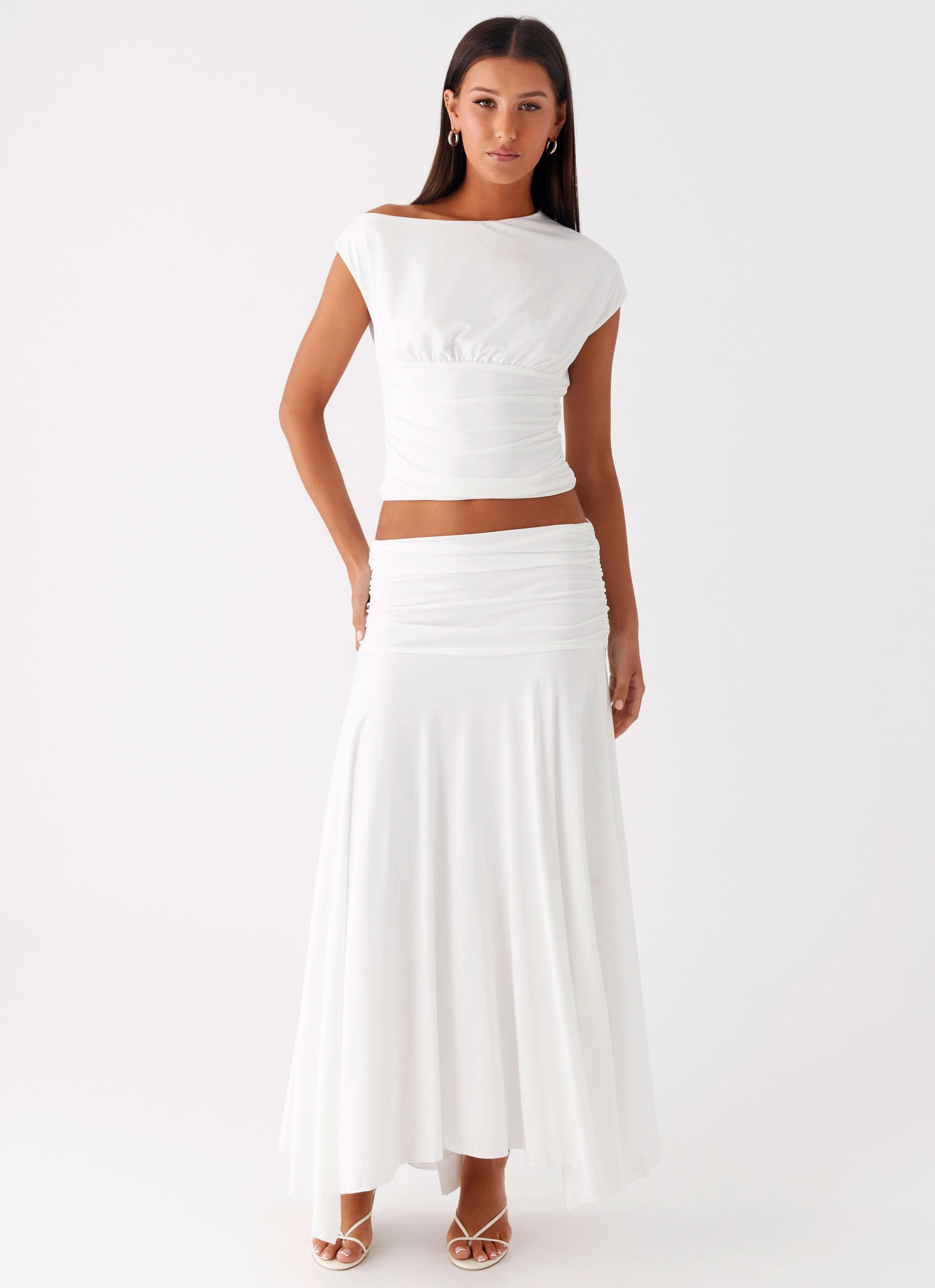 Liana Asymmetrical Top - White Signature Line