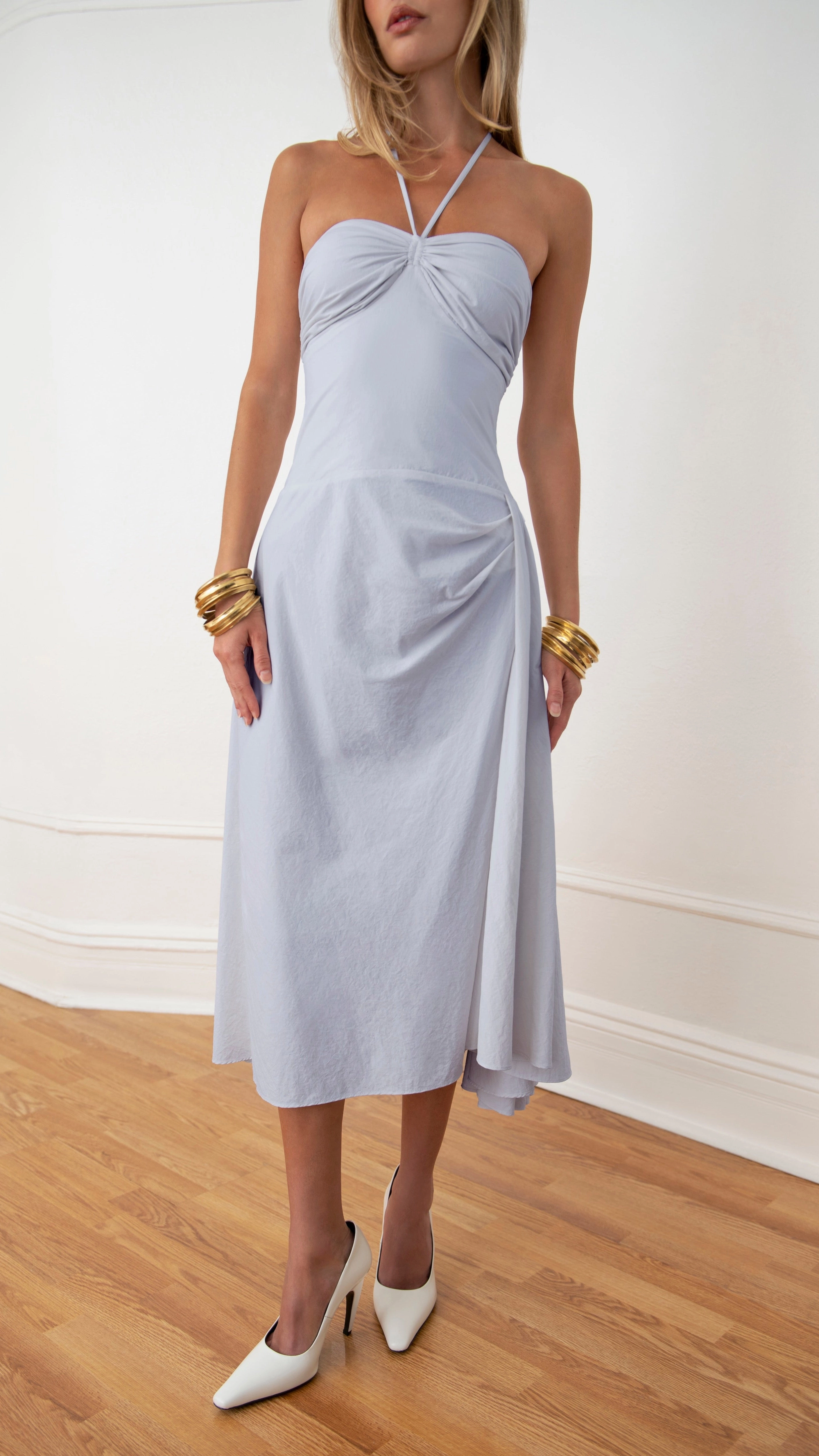 Ergonomic Pattern Design Versatile Layering Cut Bardot Midi Dress