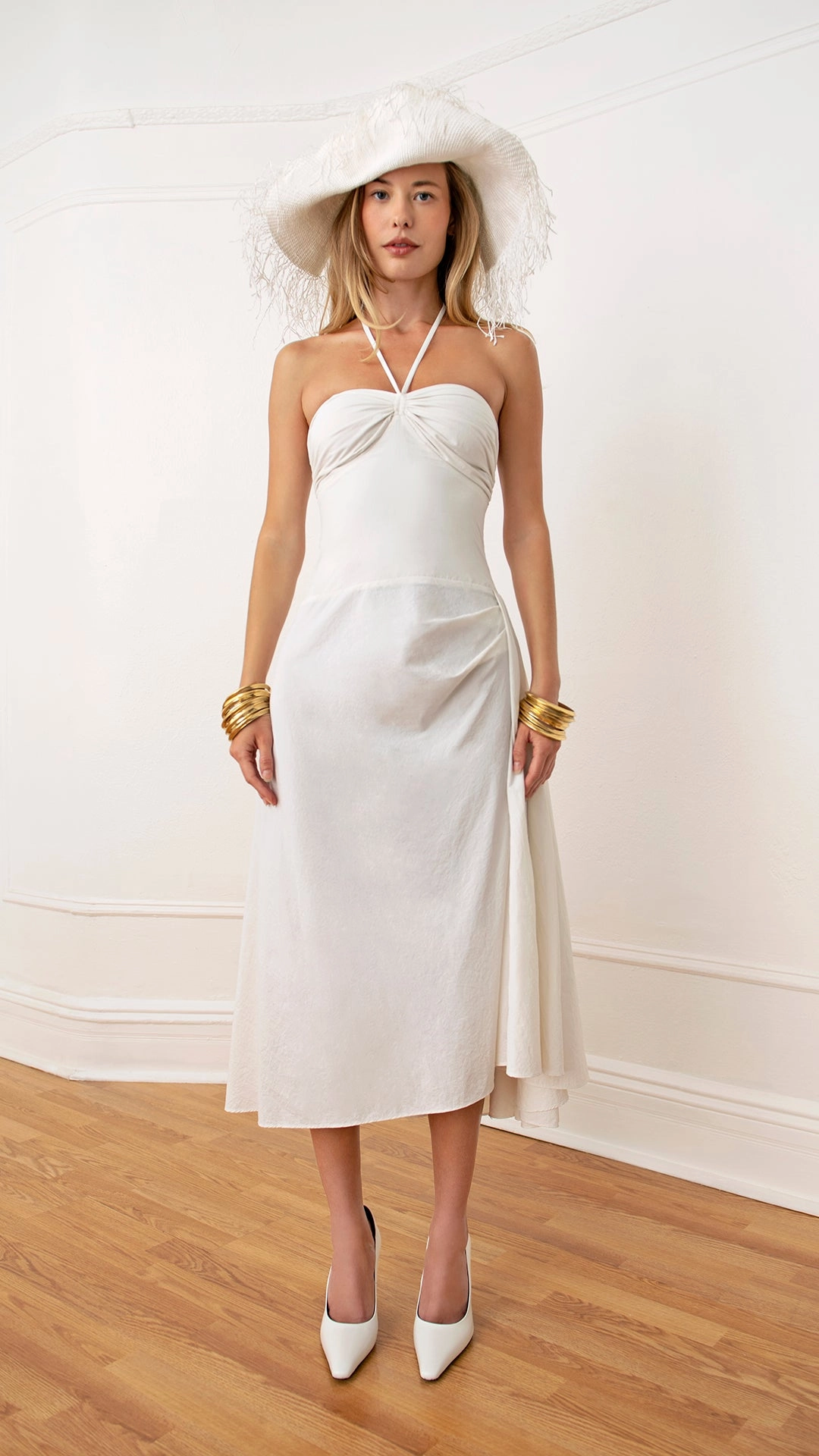 High Visibility Trim Bardot Midi Dress