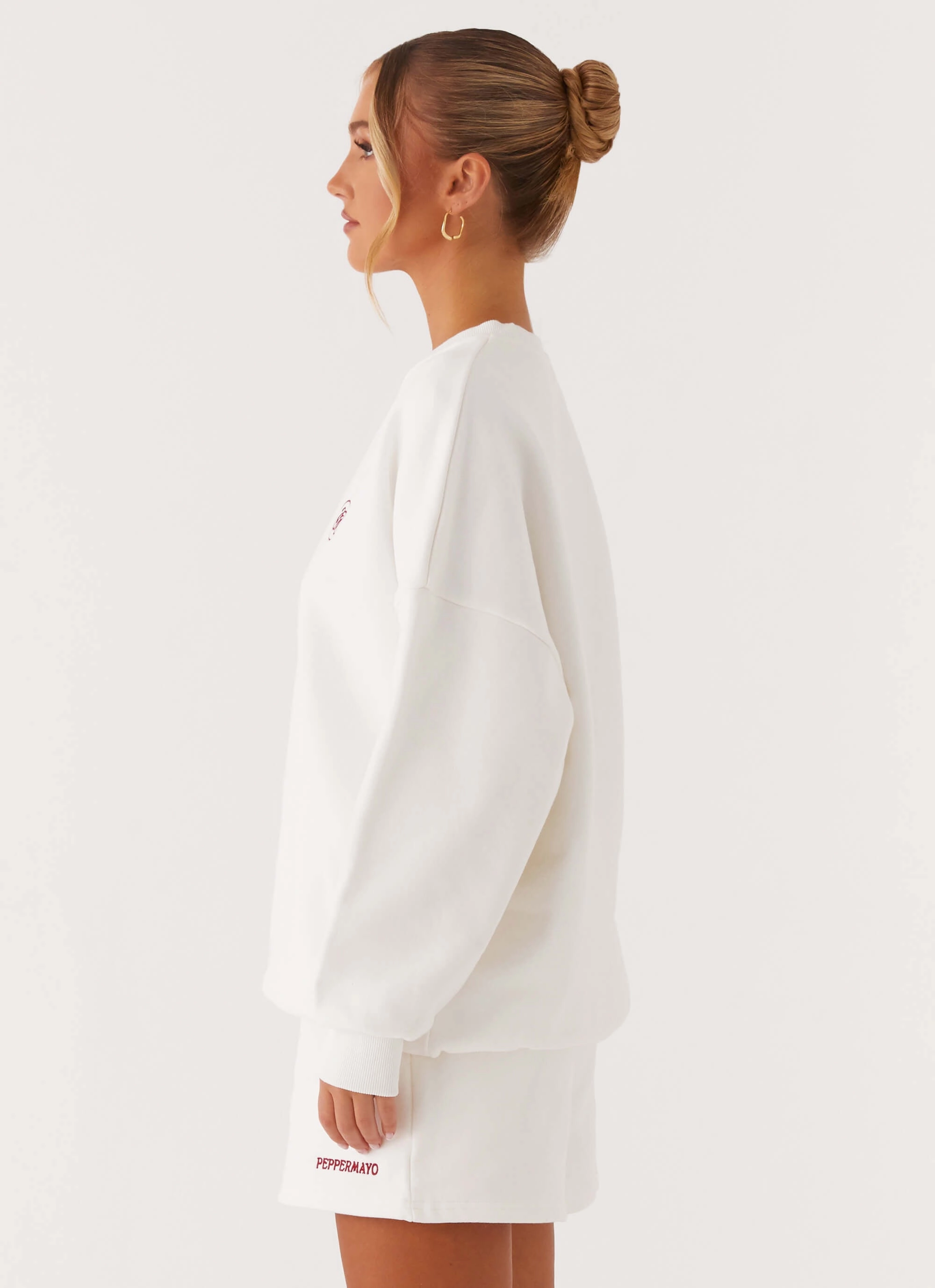 Relaxed Layer Signature Oversized Sweatshirt - Ivory