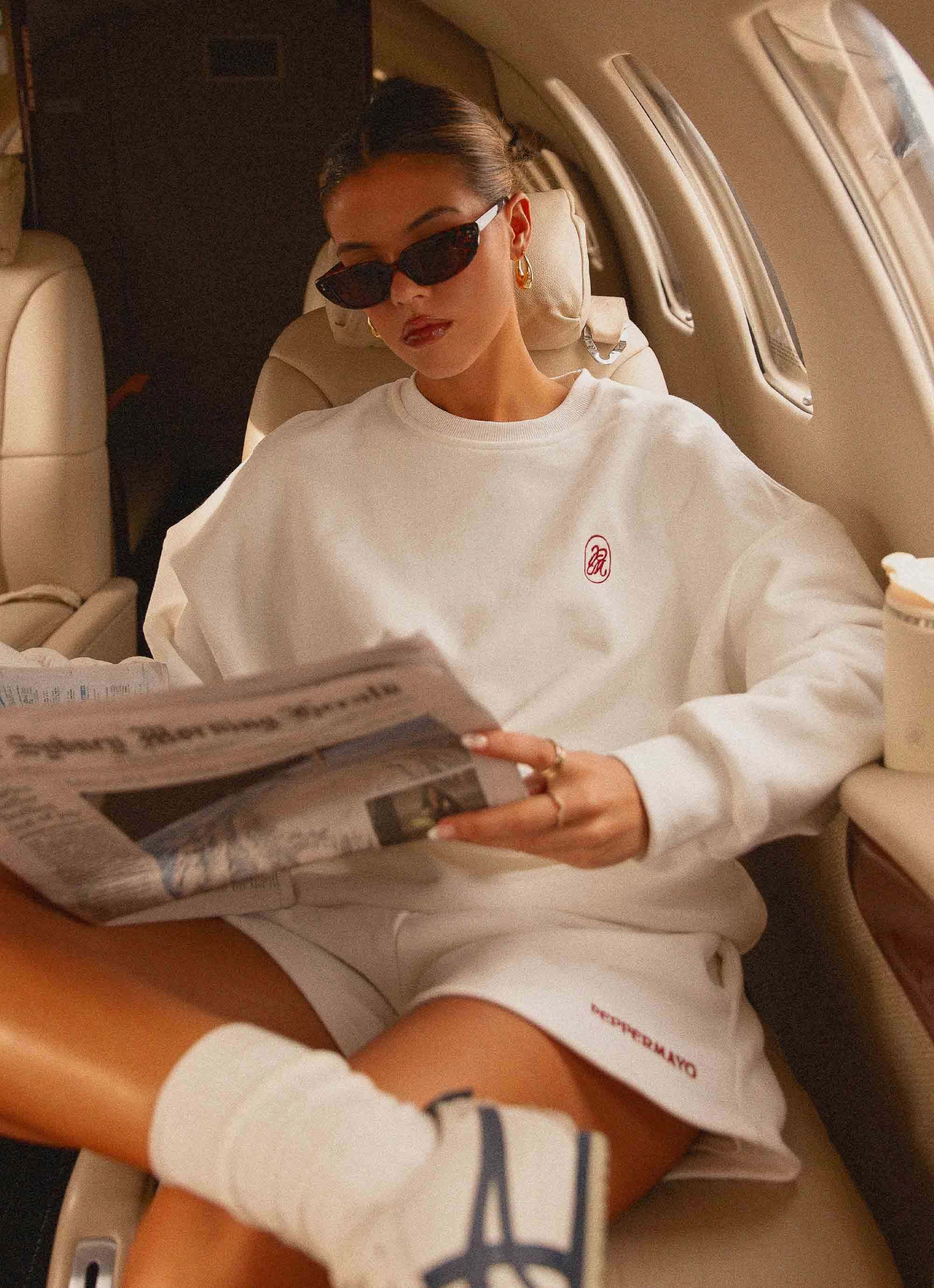 Fashion Fit Oversized Fit Signature Oversized Sweatshirt - Ivory