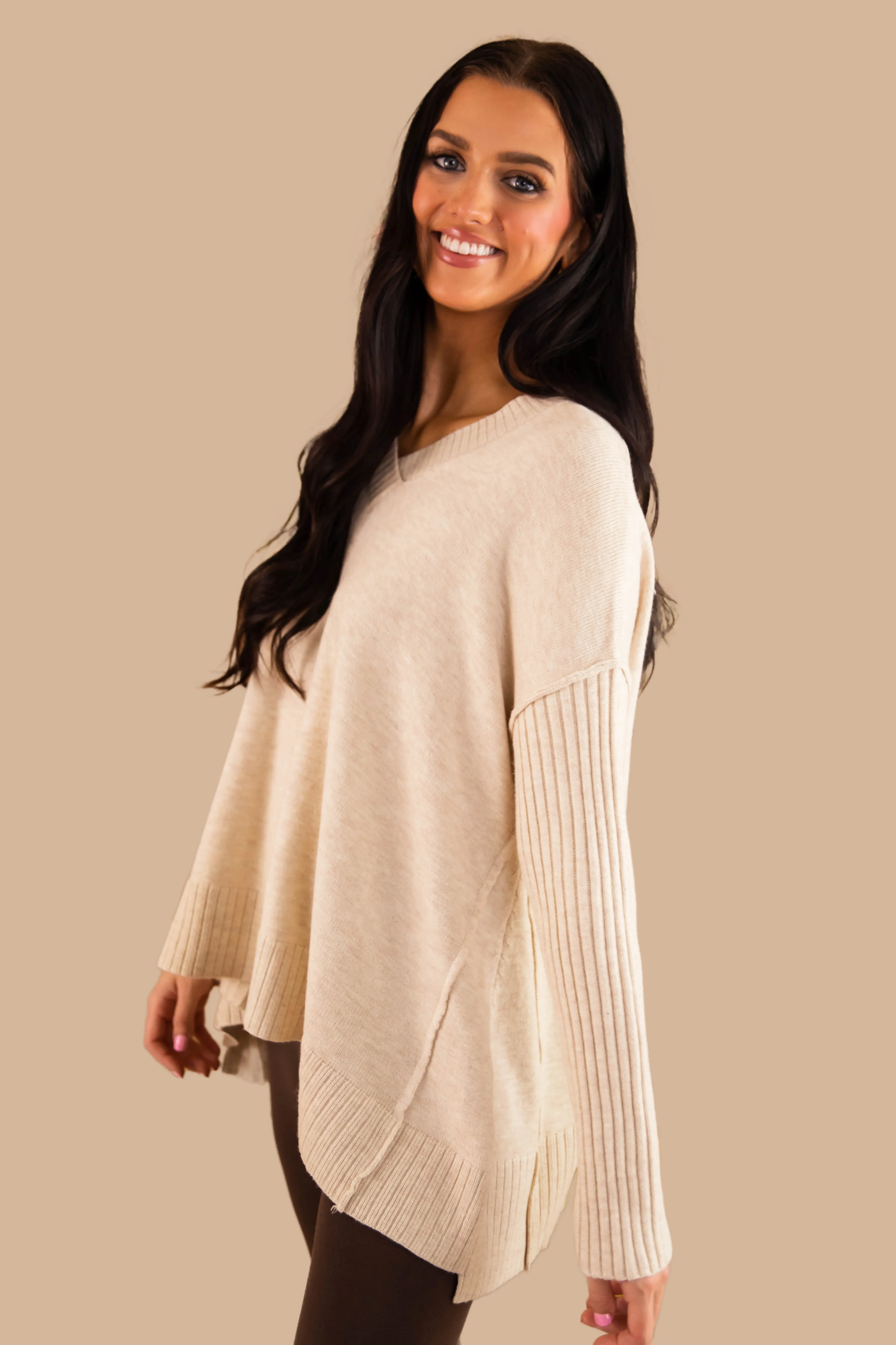 Be There For You Sweater-Oatmeal Durable Binding