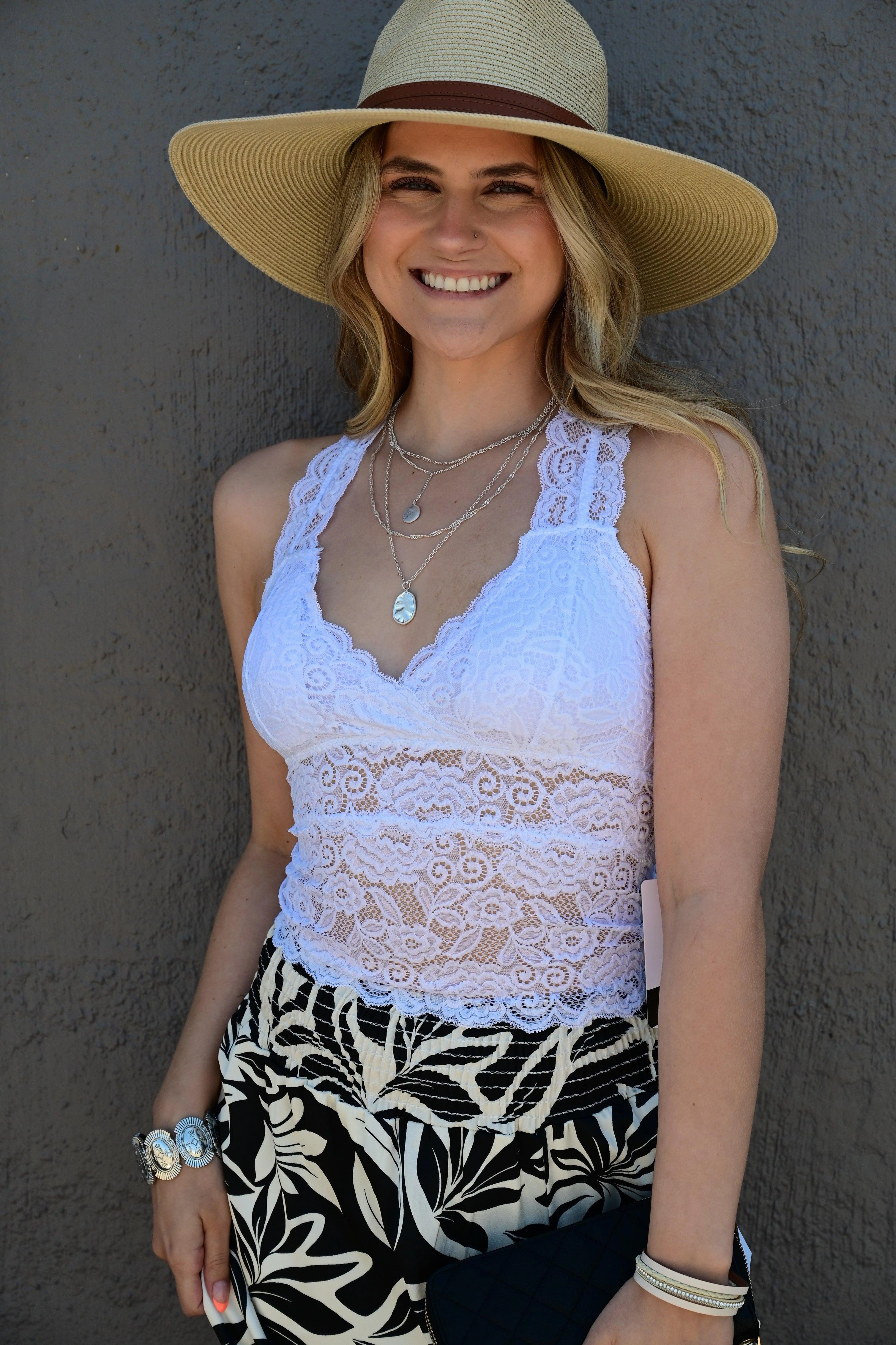 Anti Odor Finish Self Fabric Tie Beach Bum Top