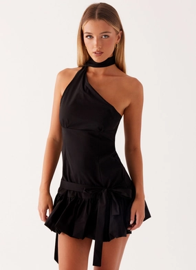 Belina Scarf Mini Dress - Black Emerging-Brand Clean Grace