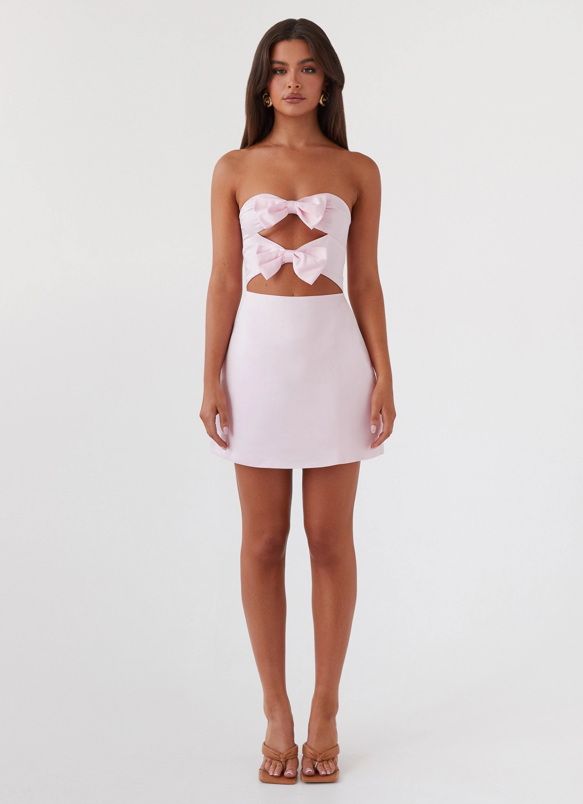 Girl Crush Bow Mini Dress - Pink Airy Base Tailored Piece