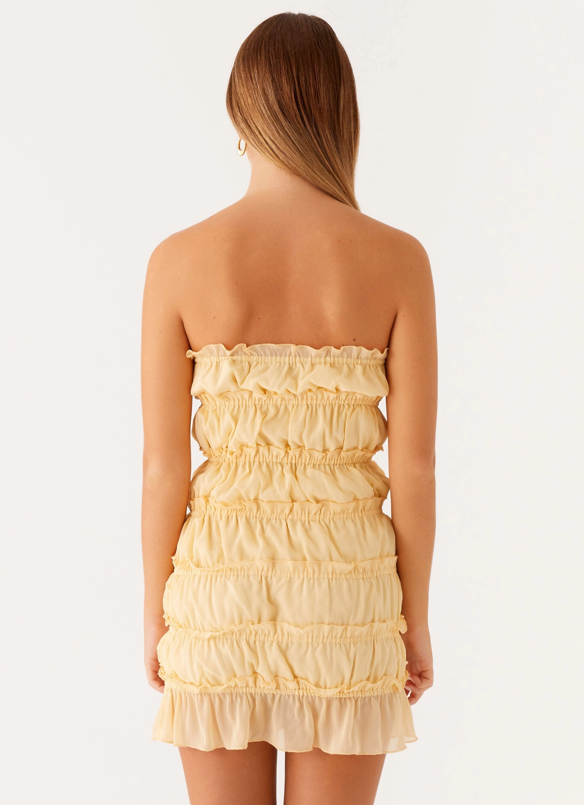 Kylan Mini Dress - Apricot Edge Detail Cocktail-Party