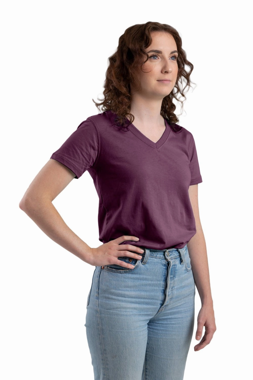 Fast Drying Berne Grape Cotton Blend Womens Performance V-Neck Tee S/S