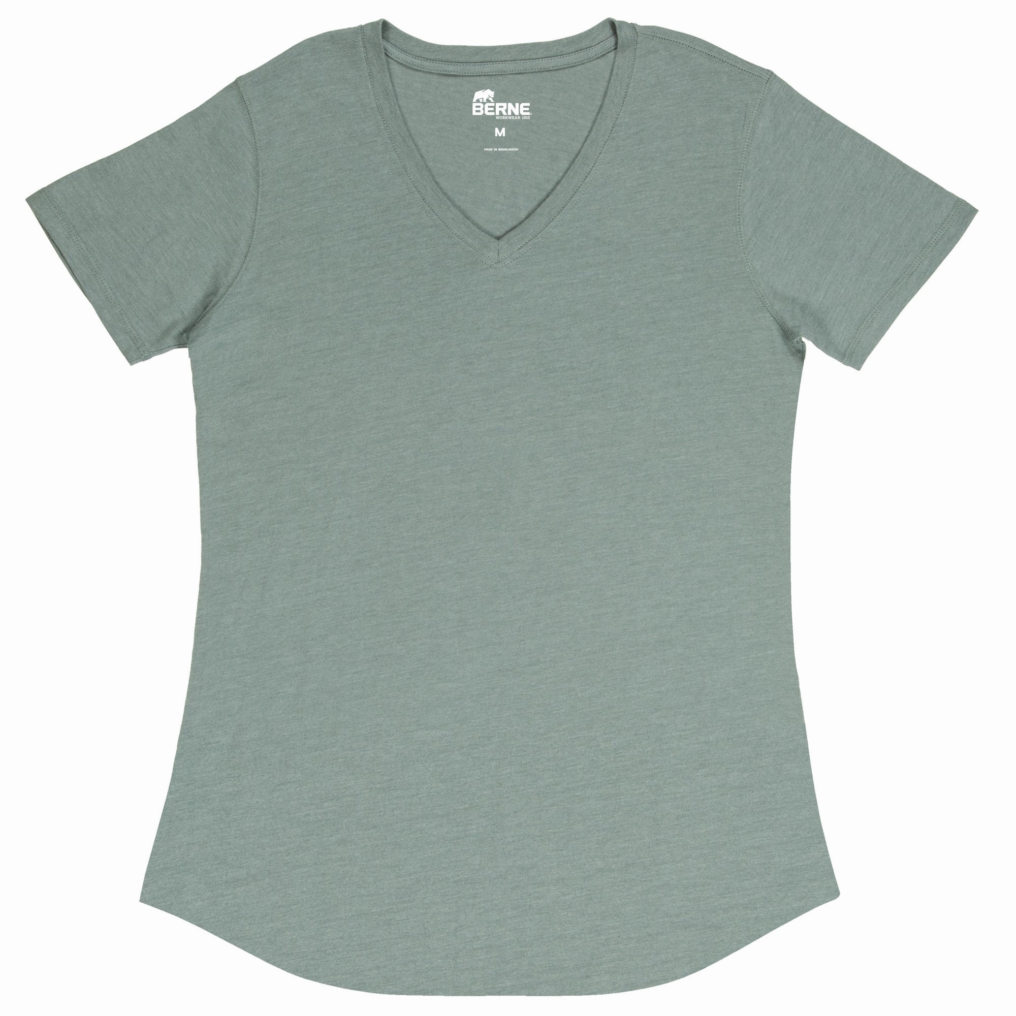 Rugged Style Ultra Soft Interior Berne Lead Cotton Blend Ladies Lightweight Performance V-Neck S/S