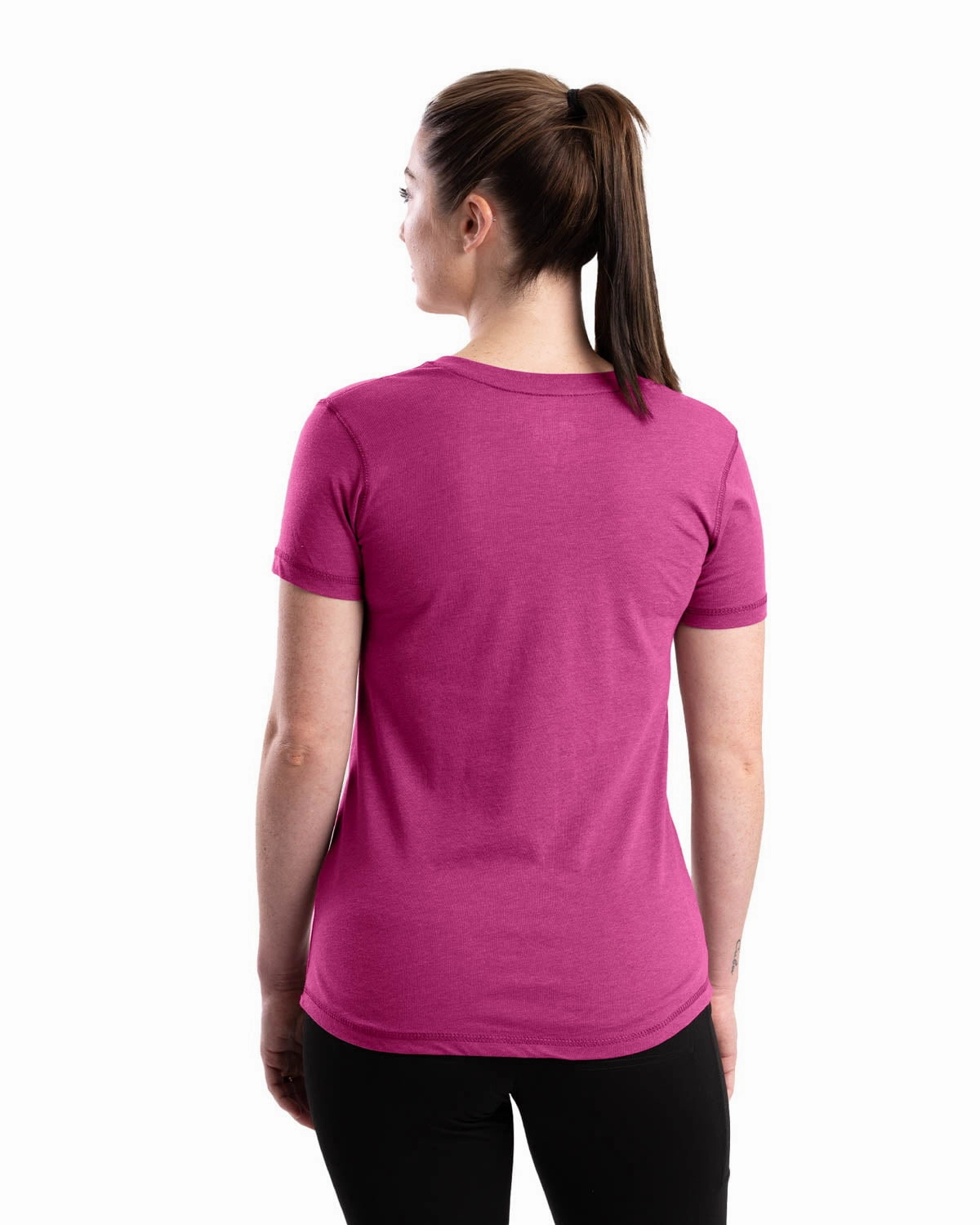 Berne Light Magenta Cotton Blend Womens Performance V-Neck Tee S/S Party outfit