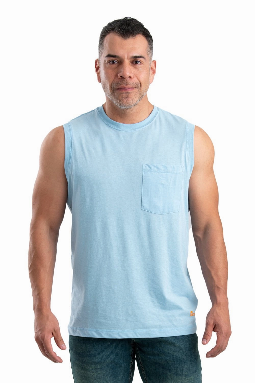 Berne Mens Carolina Cotton Blend Performance Pocket Tee S/L Active Wear Country Escape