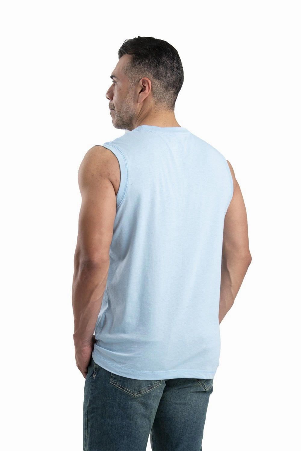 Berne Mens Carolina Cotton Blend Performance Pocket Tee S/L Wrinkle Free Care