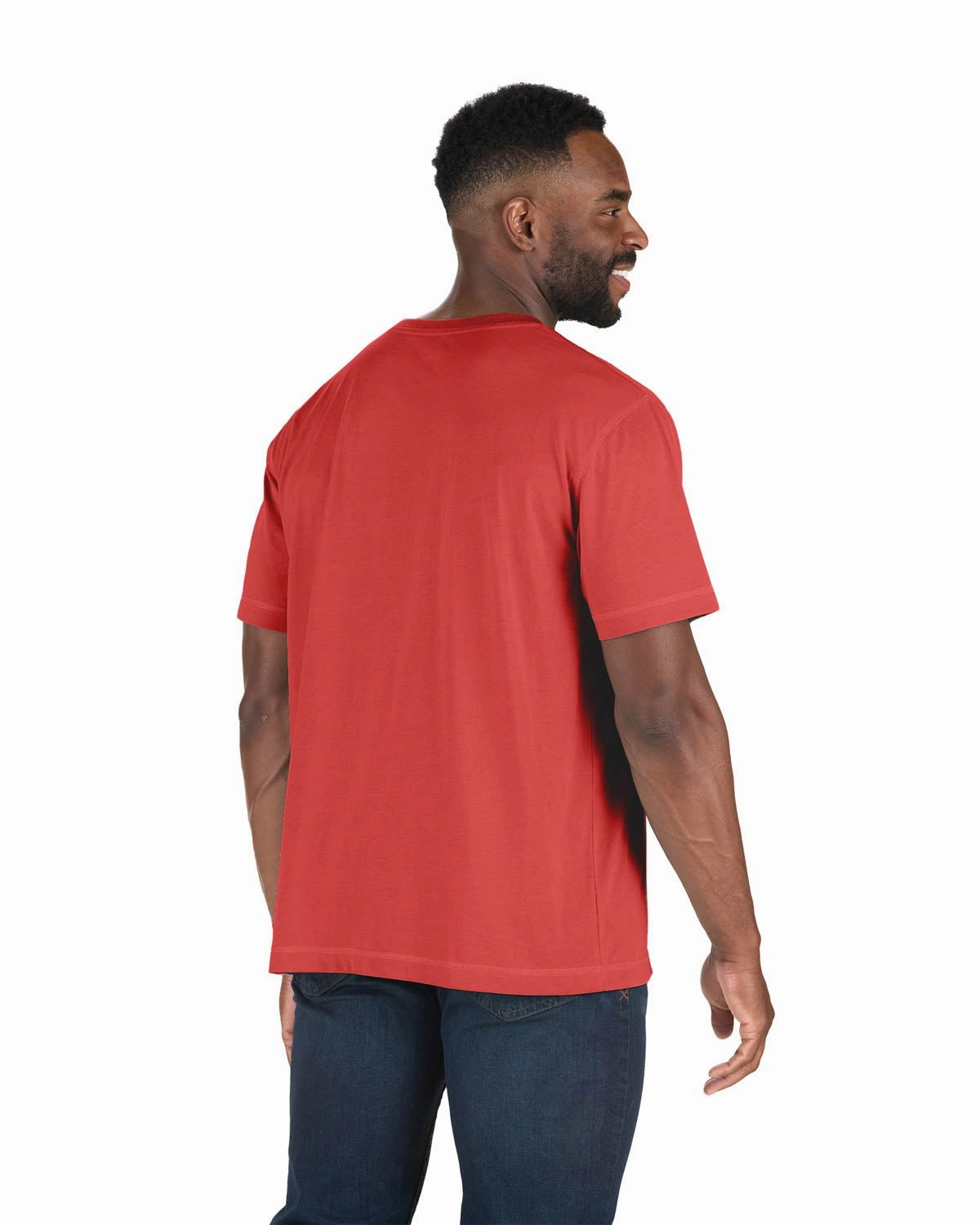 Raw edge Contemporary Style Berne Mens Deep Red Cotton Blend Light Performance Tee S/S