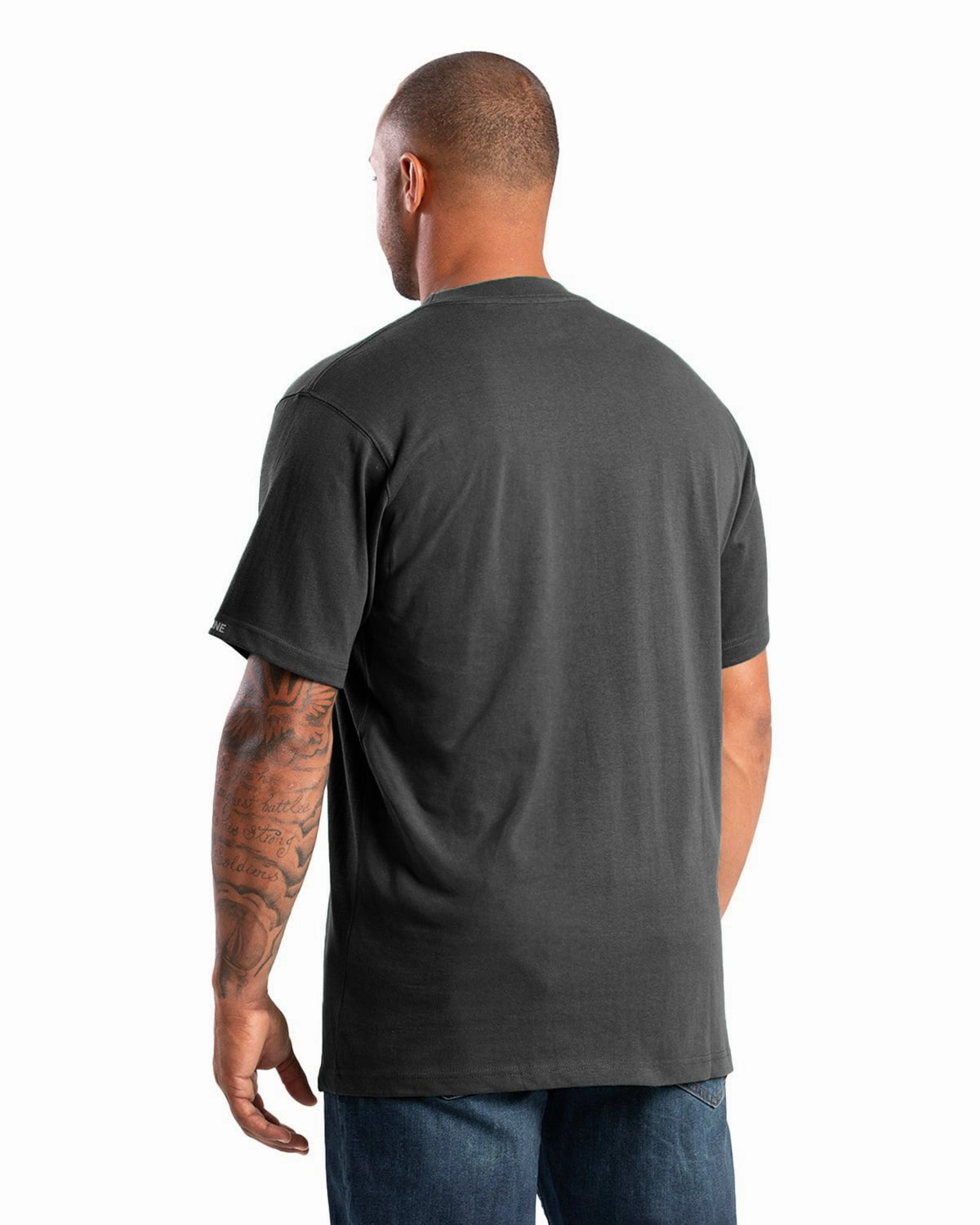 Basic Piece Effortless Fashion Berne Mens Highland Heavyweight Pocket Black 100% Cotton S/S T-Shirt