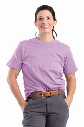 Unisex style Lounge Wear Berne Violet Cotton Blend Womens Performance Tee S/S