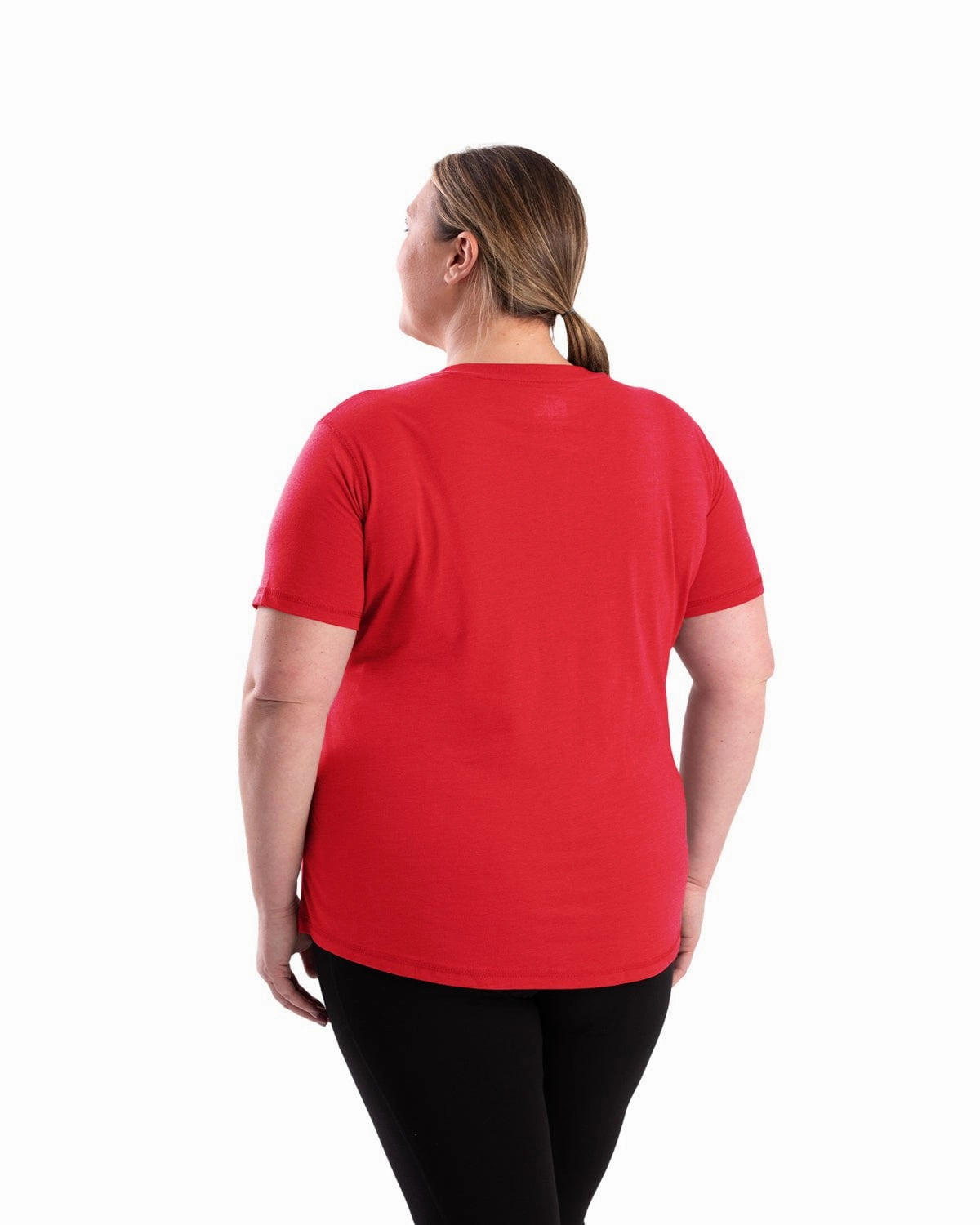 Limited Edition Berne Womens Performance V-Neck Tomato Cotton Blend S/S T-Shirt