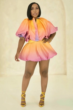 Billie Jean Sunset Dreams Bubble Skirt Set Flowy Cut