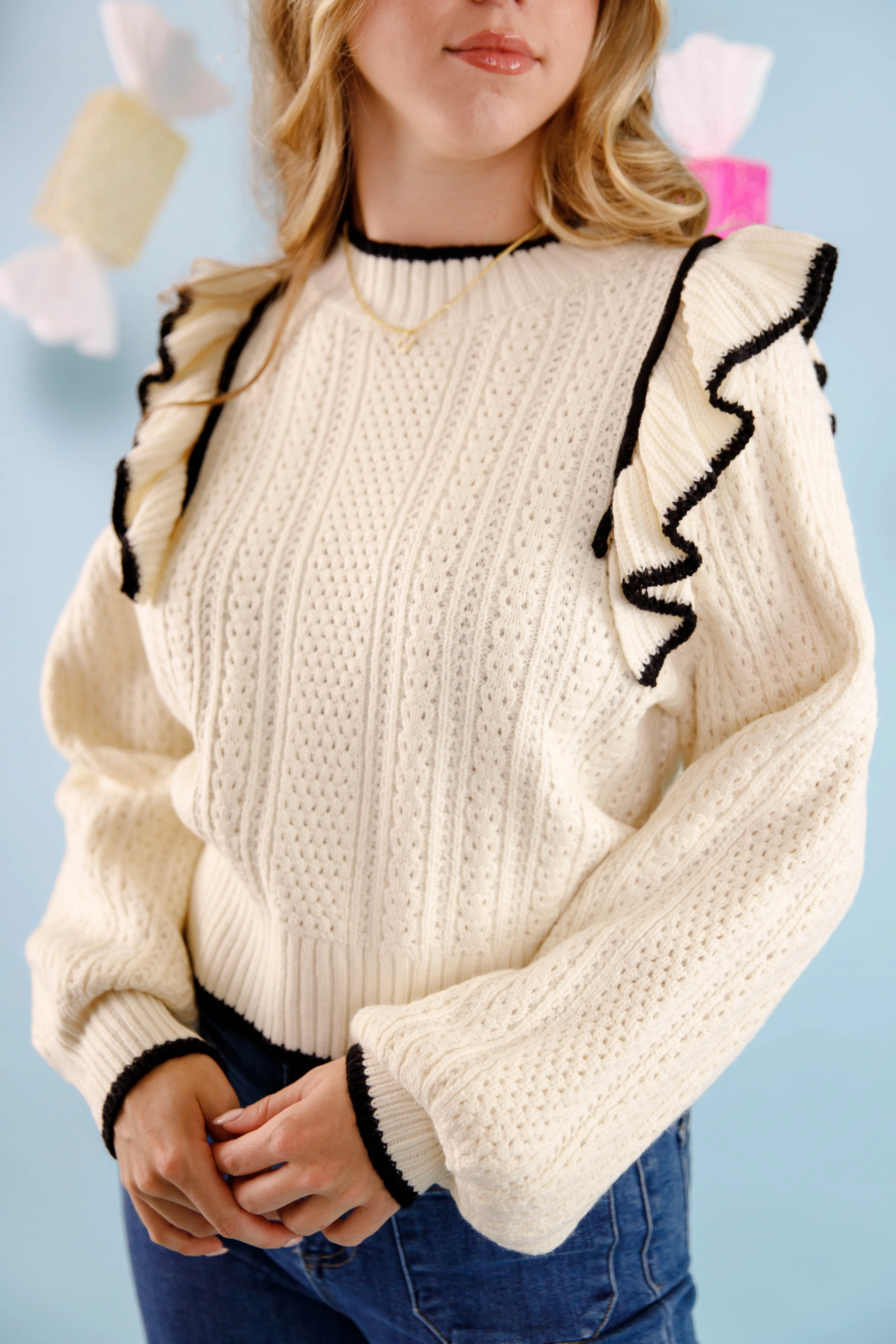 Blissful Strolls Sweater Hooded Neckline Option