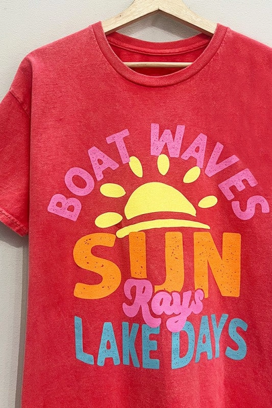 Boat Waves Graphic Tee S-XL DoubleStitching