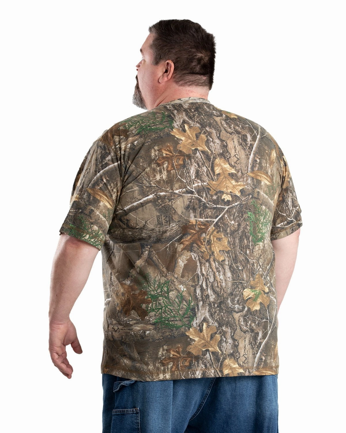 Berne Mens Realtree Edge Cotton Blend Lightweight Performance Tee S/S Curved Hem Casual Flex Design