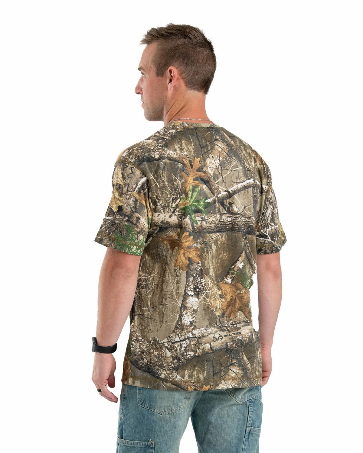 Organic Cotton Berne Mens Realtree Edge Cotton Blend Lightweight Performance Tee S/S