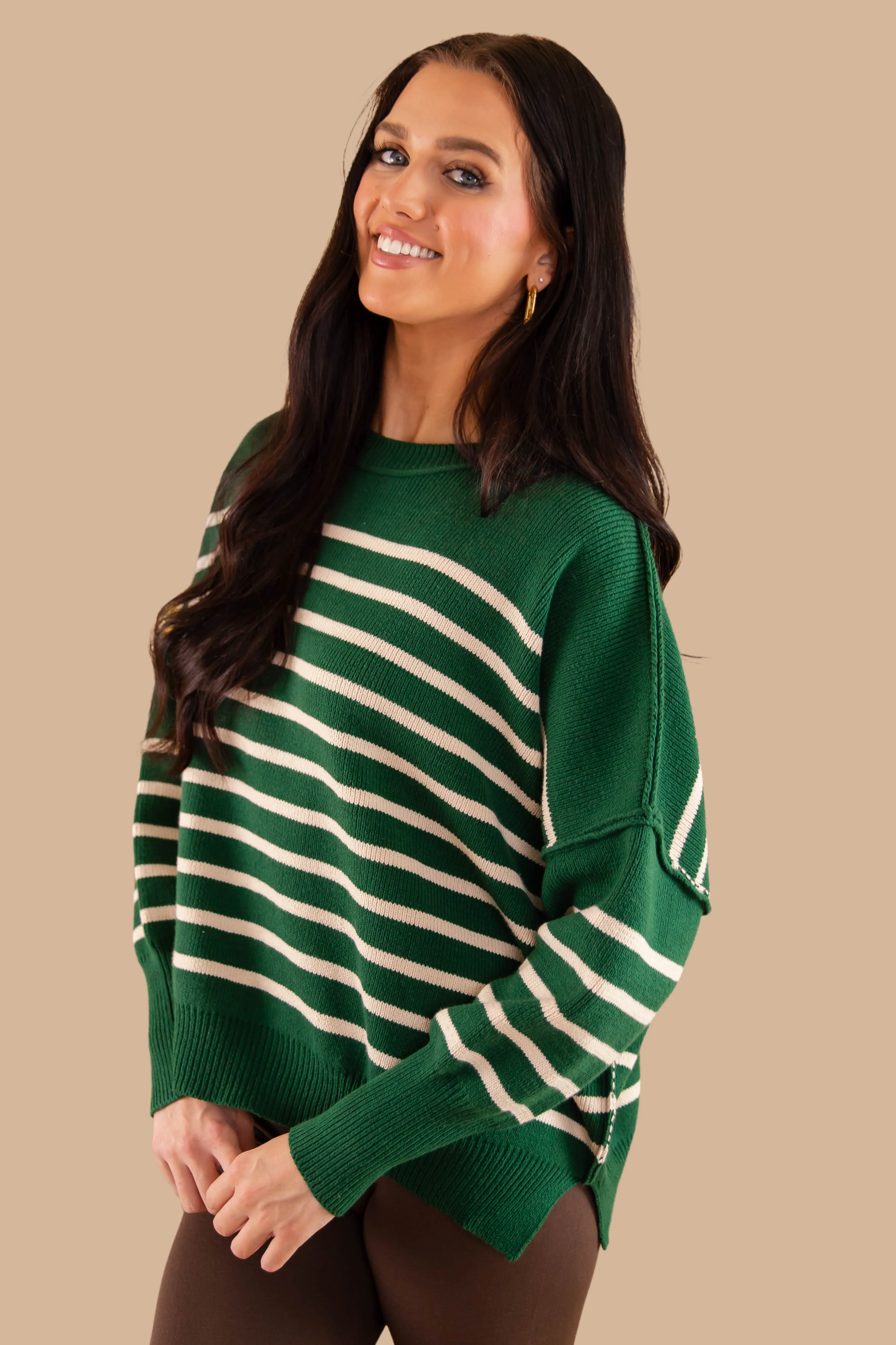 How The Story Goes Sweater-Hunter Green Reversible Layering Tech