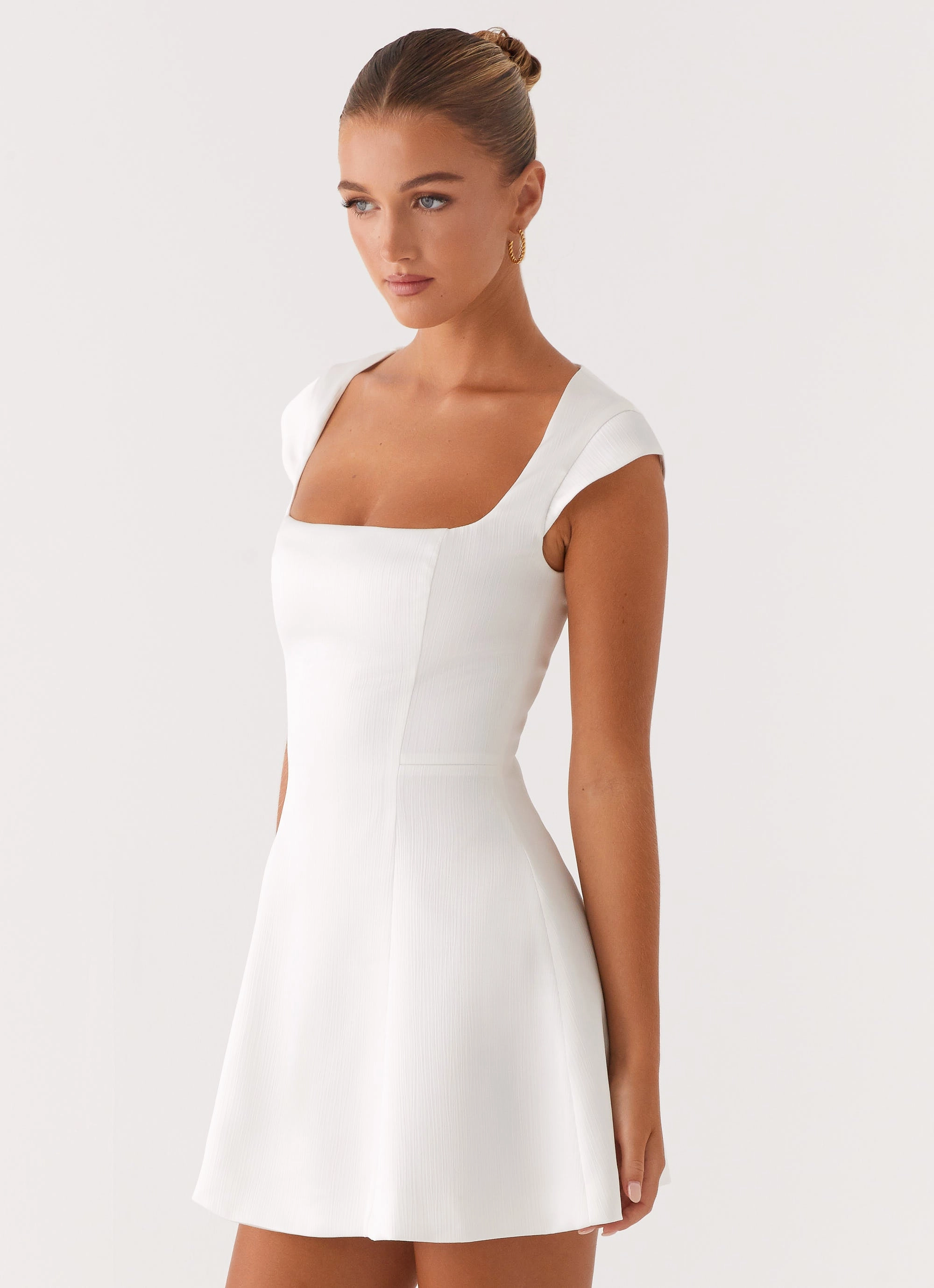 Layer Light Maryjane Mini Dress - White