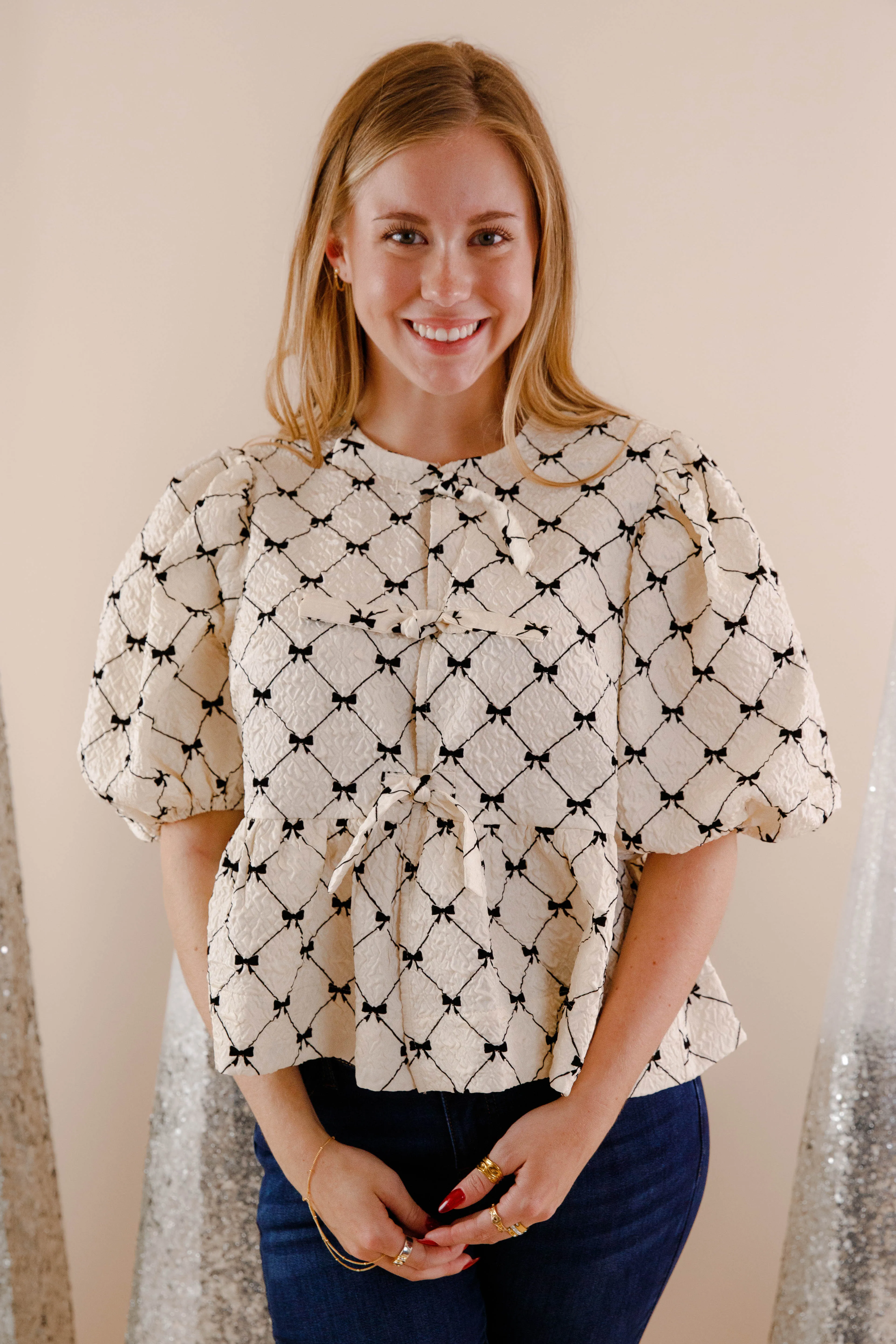 Bow Down Blouse hypoallergenic material Biodegradable Fiber Composition